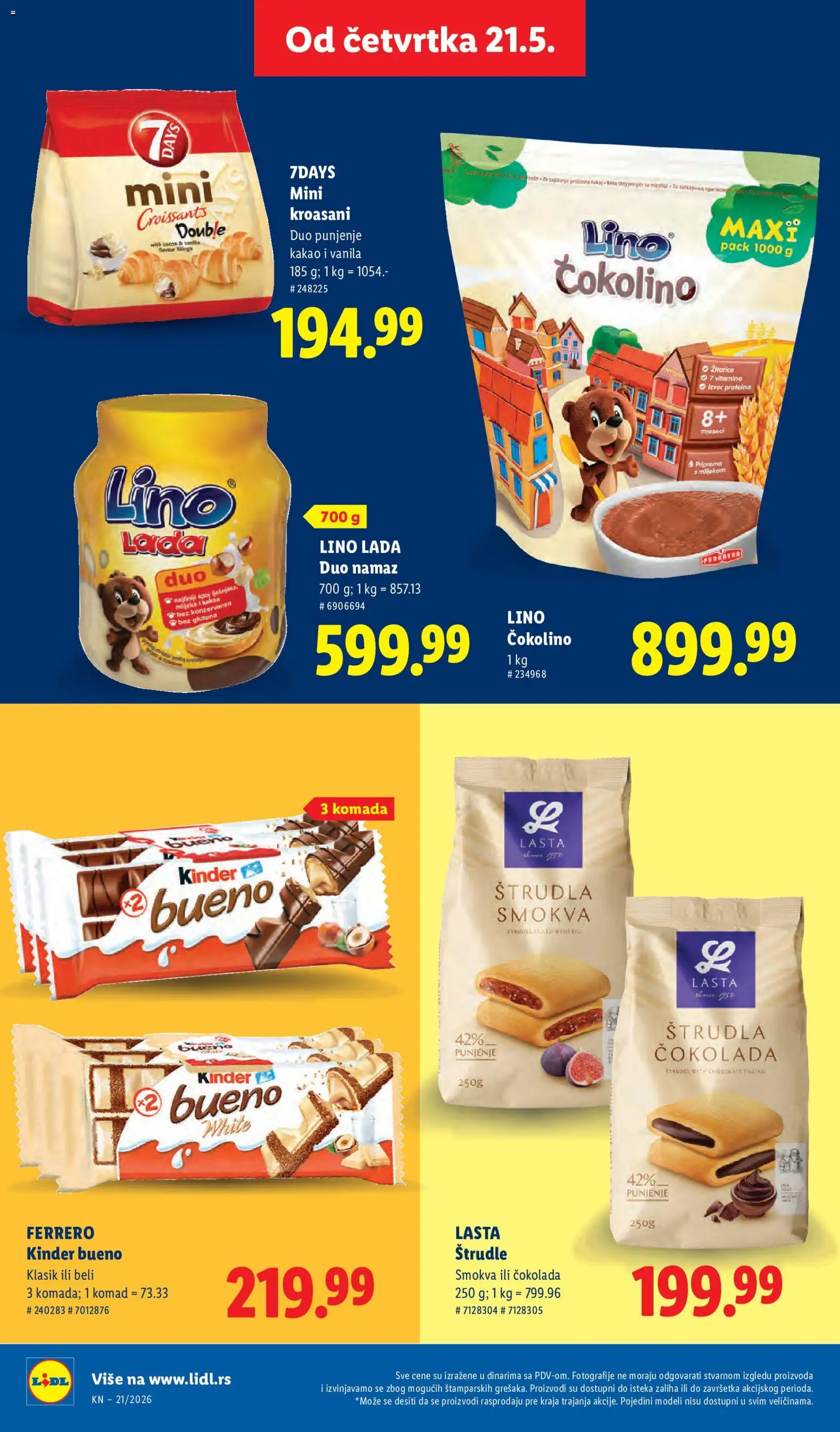 Lidl katalog - važi od 21.05.2026 | Strana: 34 | Proizvode: 7days, Lino lada, Štrudla, Ferrero