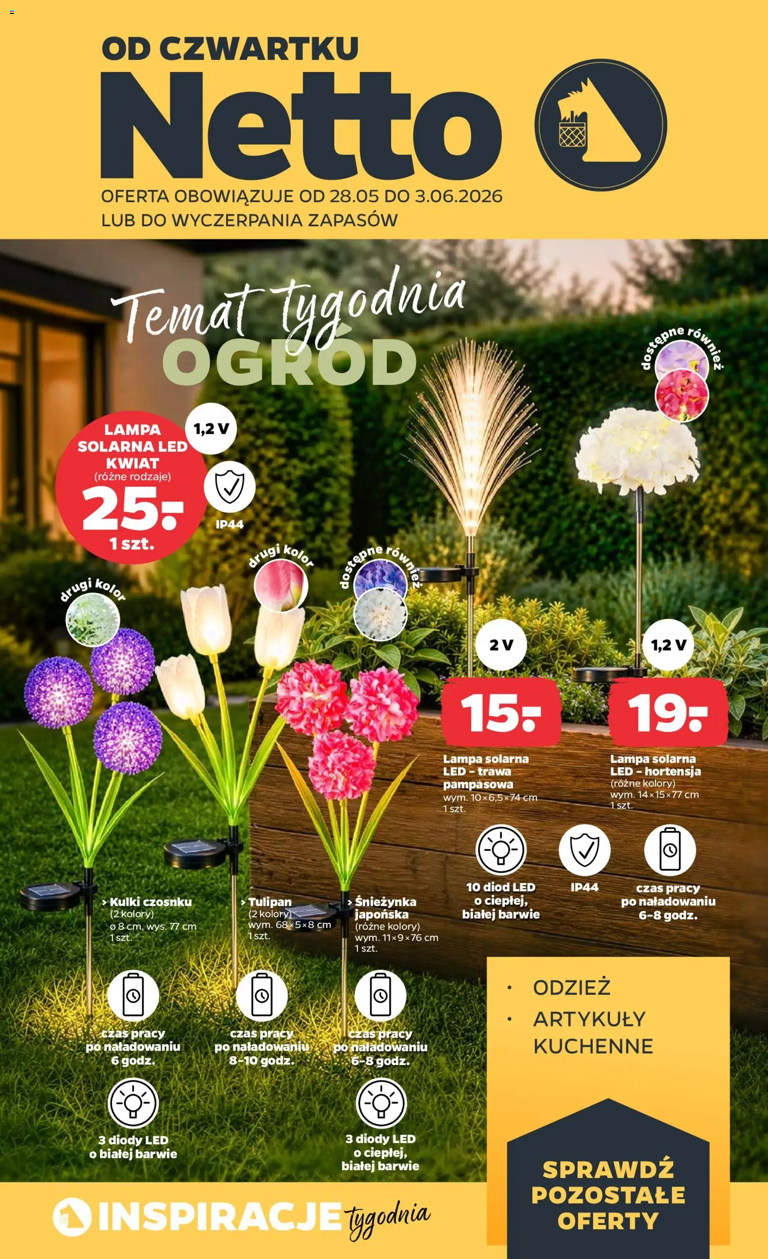 Netto gazetka od czwartku NonFood od 28.05.2026 | Strona: 1 | Produkty: Lampa solarna, Lampa