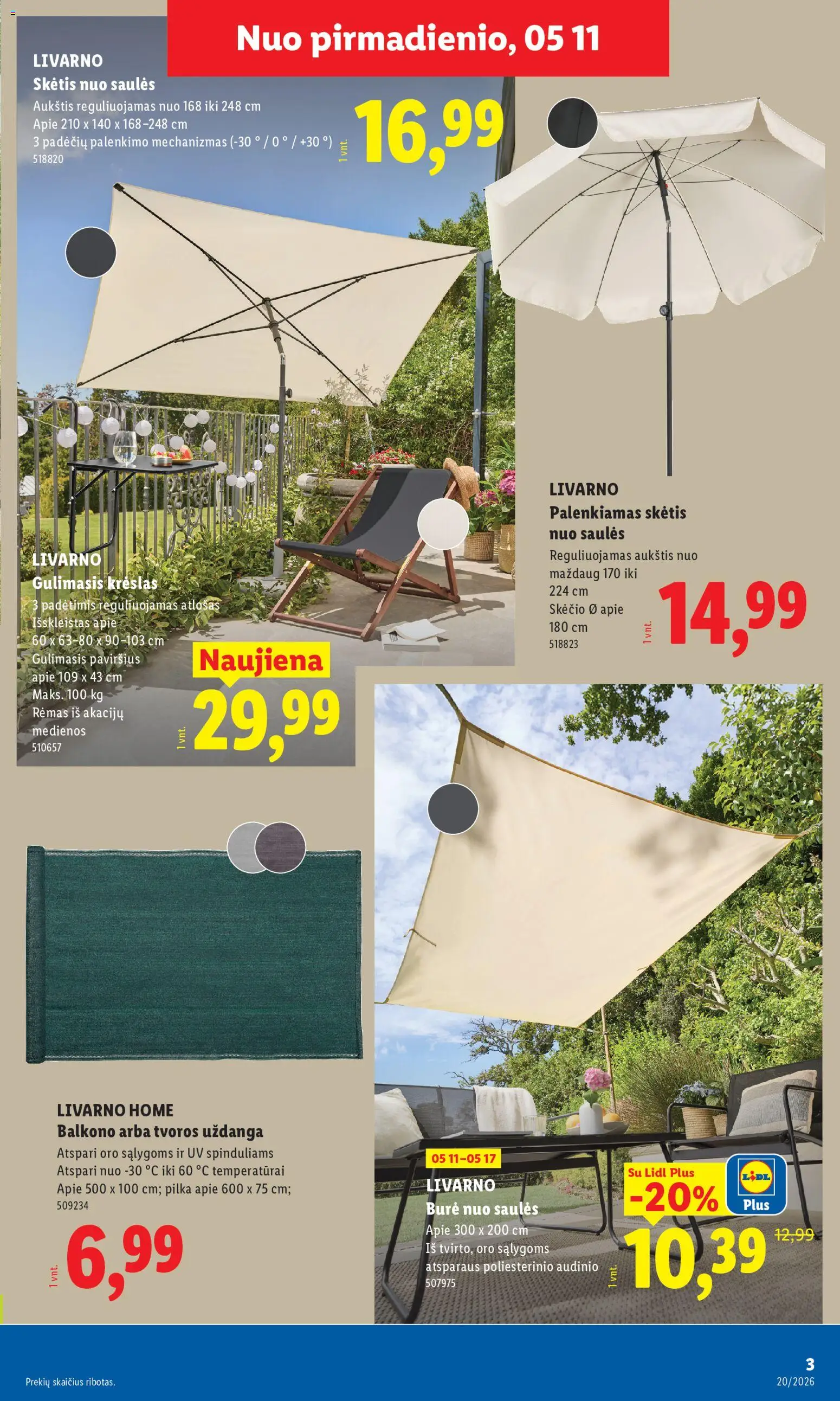 LIDL akcijos nuo 11.05.2026 | Puslapis: 3 | Prekių: Skėtis