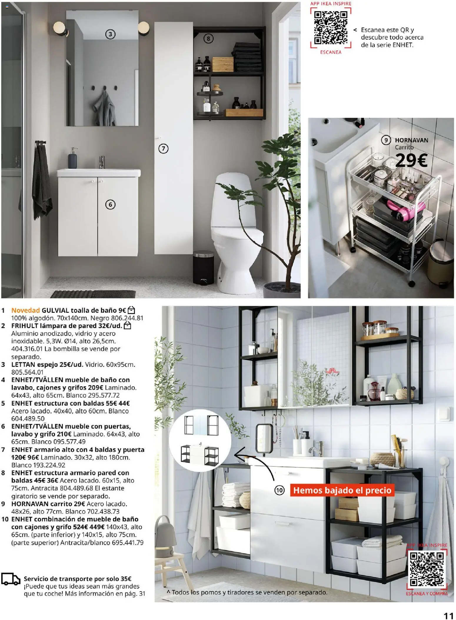Catálogo IKEA Baňos │ válido desde el 01.02.2026 | Página: 11 | Productos: Estante, Lavabo, Espejo, Lámpara