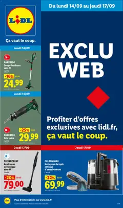 LIDL - Prévisualisation de LIDL catalogue les bonnes affaires Exclu Web valide à partir de 14/09/2026