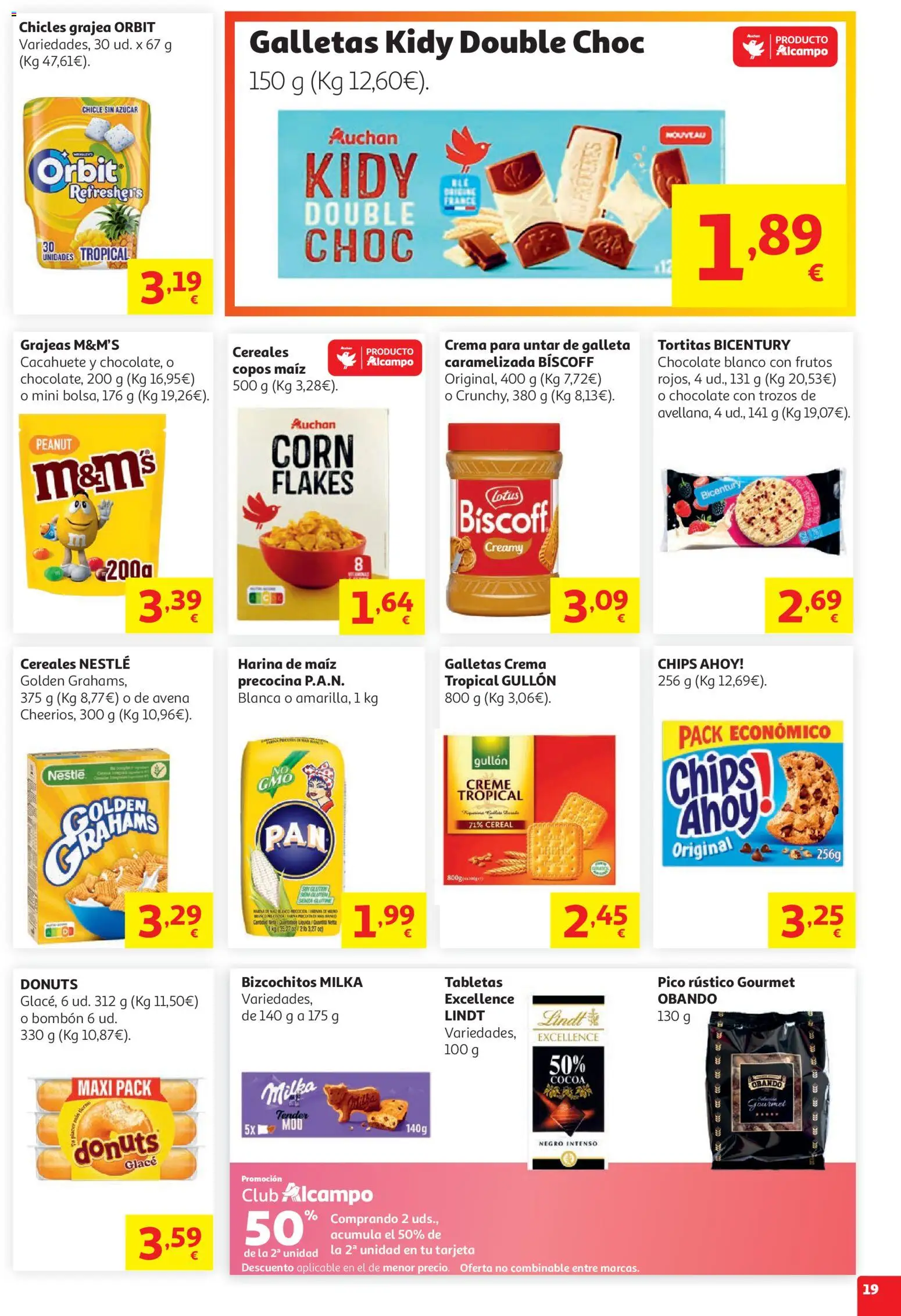 Alcampo HG Nacional │ válido desde el 05.05.2026 | Página: 19 | Productos: Cereales, Crema, Galletas, Donuts