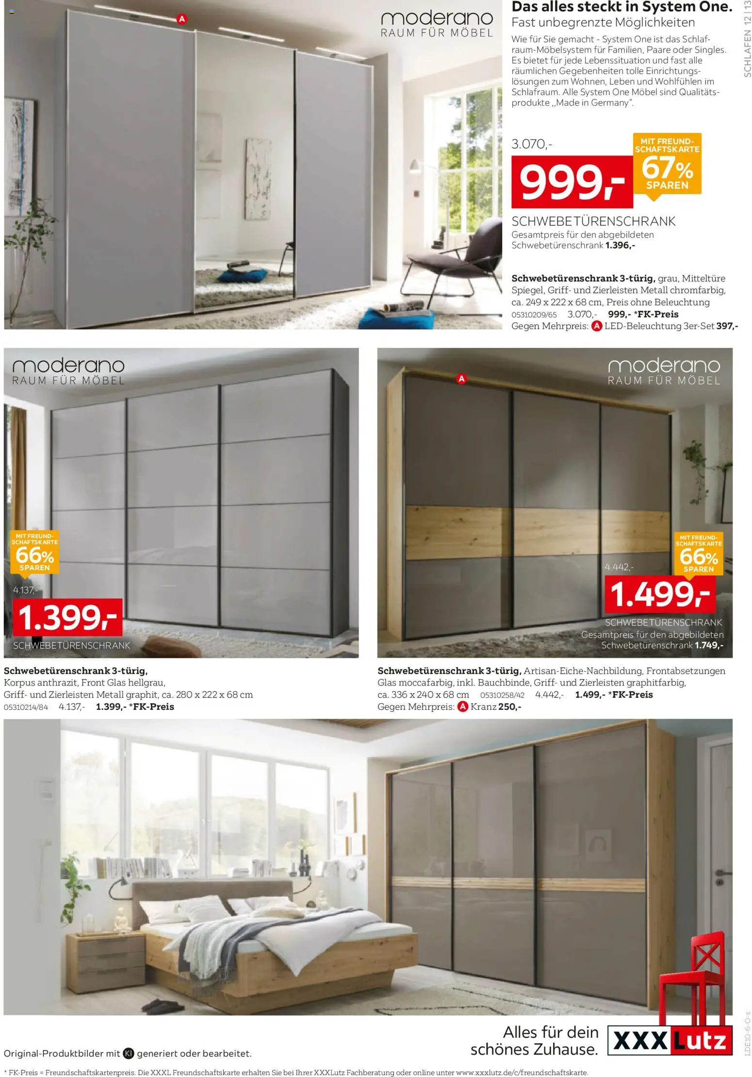 XXXLutz Schlafzimmer Spezial – gültig ab 10.10.2026 | Seite: 13 | Produkte: Schwebetürenschrank
