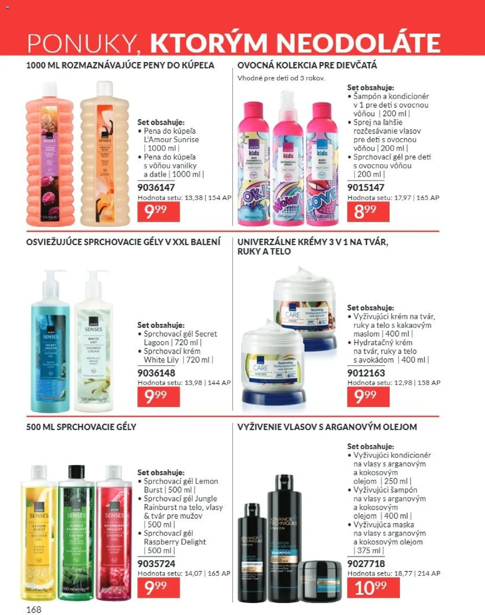 Nové Avon akcie – leták je platný od 01.07.2026 | Strana: 167 | Produkty: Šampón, Maska, Pena do kúpeľa, Krém