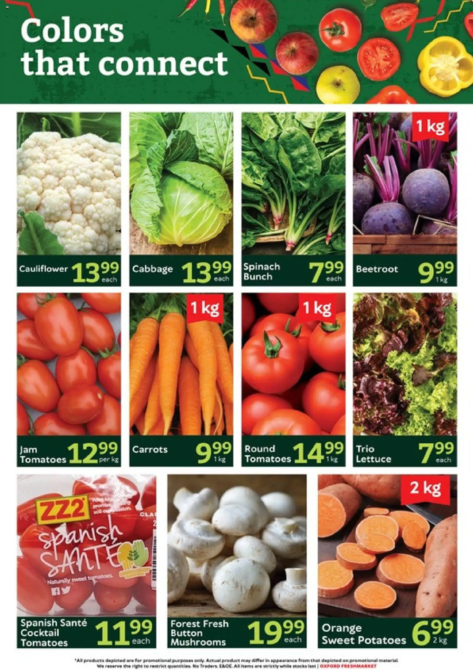 New Oxford Freshmarket catalogue – valid from 01/09/2026 | Page: 4 | Products: Cauliflower, Mushrooms, Carrots, Lettuce