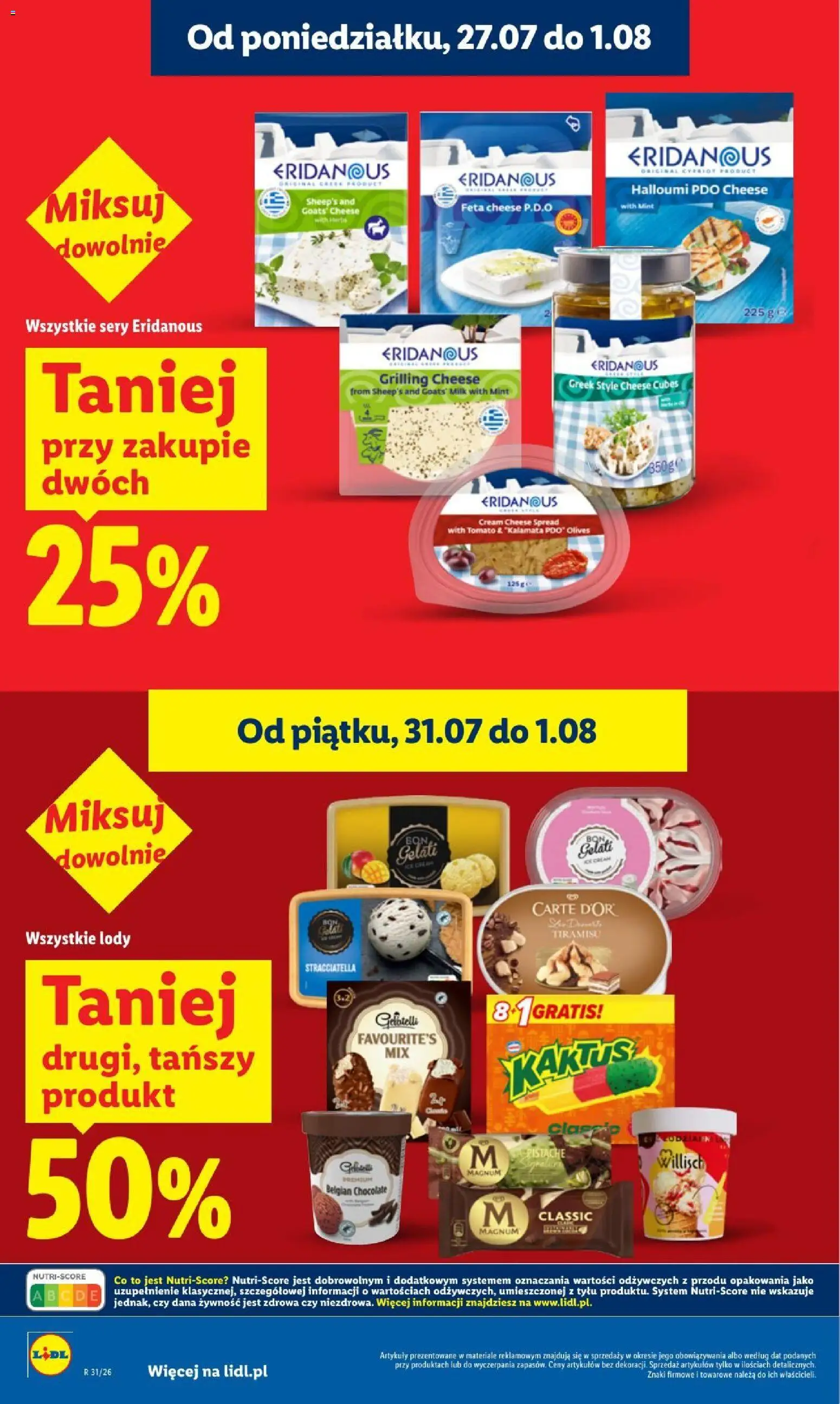 Lidl gazetka od 30.07.2026 | Strona: 24 | Produkty: Halloumi, Tiramisu, Sery, Lody