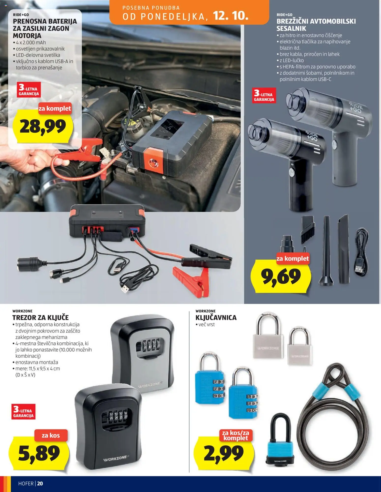 Hofer SI katalog | vrijedi od 07.10.2026 | Stranica: 20 | Proizvodi: Baterija, Trezor