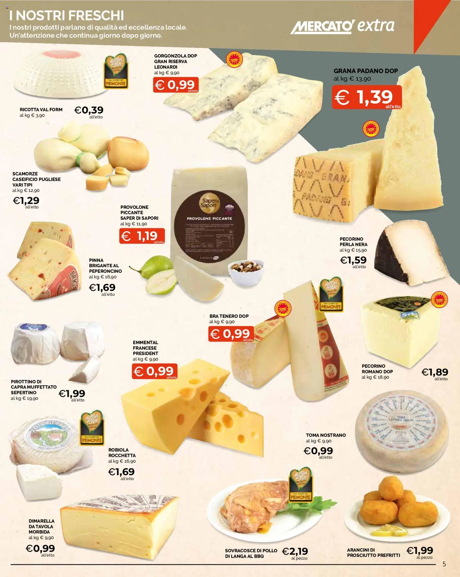 Volantino Mercatò del 18.06.2026 | Pagina: 5 | Prodotti: Peperoncino, Ricotta, Gorgonzola, Pecorino