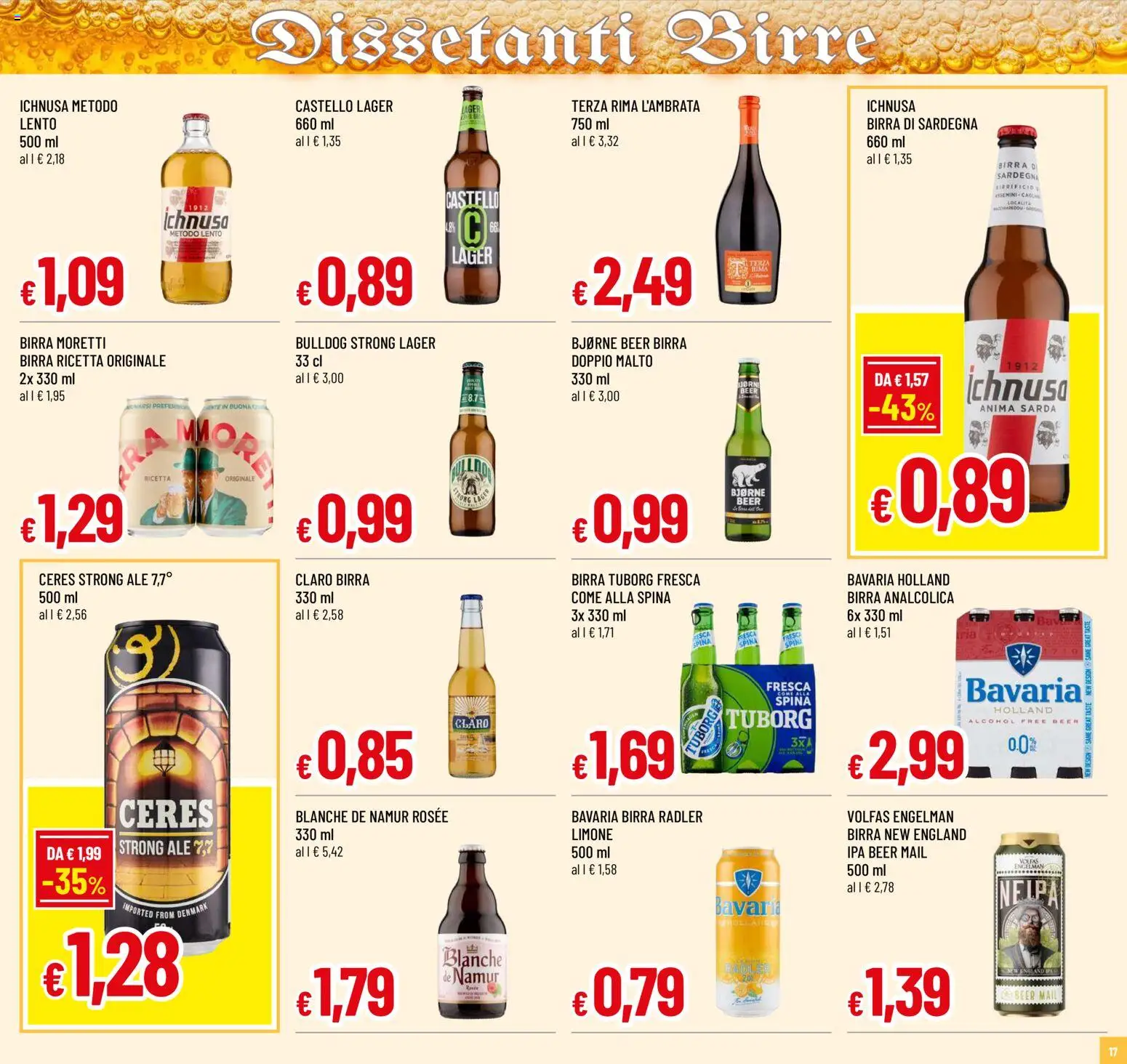 Volantino Famila del 04.06.2026 | Pagina: 17 | Prodotti: Birra, Limone, Birra Moretti, Ceres