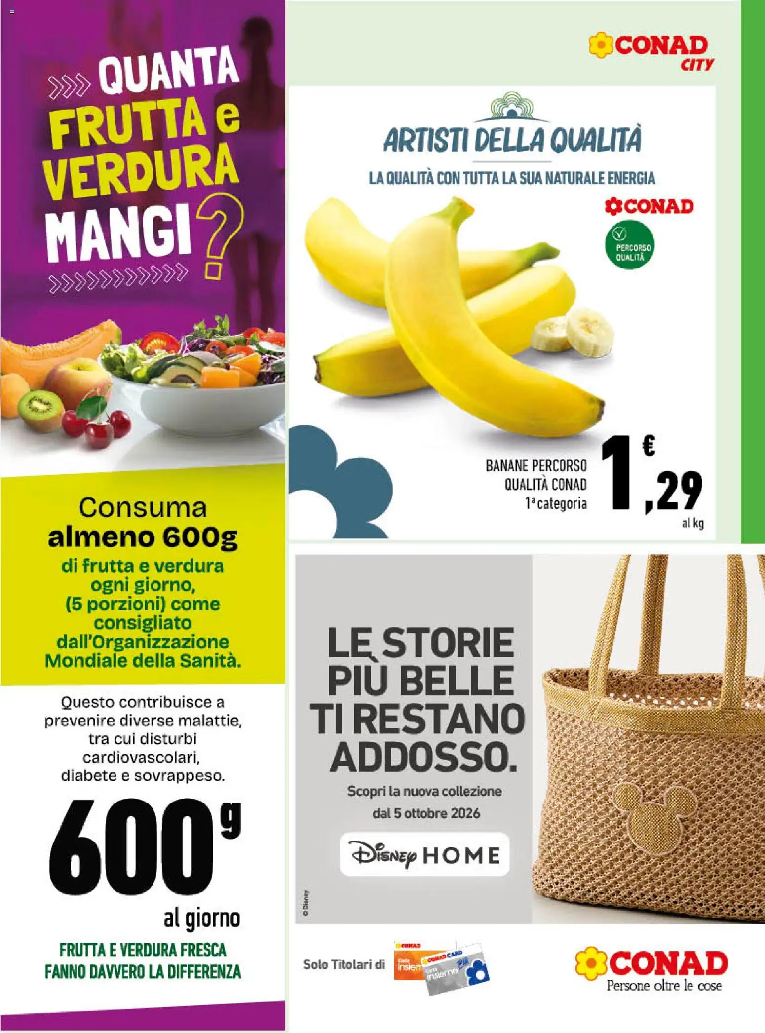 Volantino Conad del 23/09/2026 | Pagina: 5 | Prodotti: Banane, Frutta