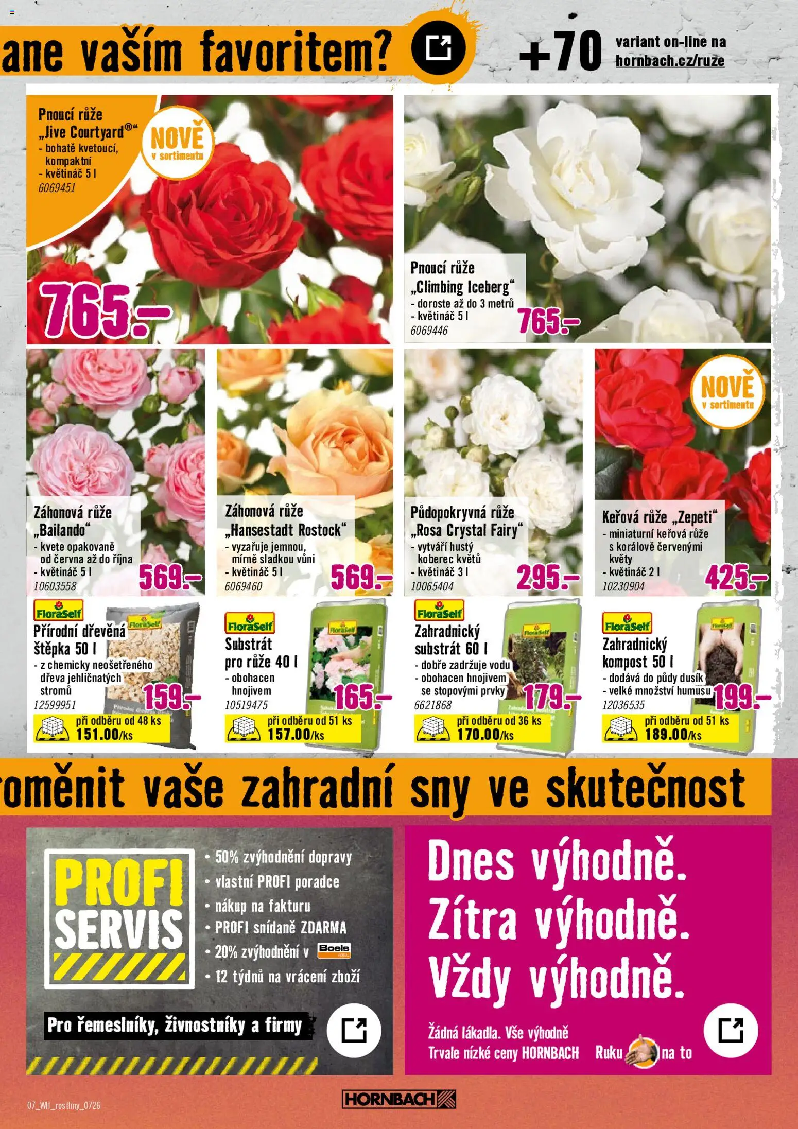 HORNBACH leták - Letničky od 15.07.2026 | Strana: 7 | Produkty: Substrát, Koberec, Květináč, Flora
