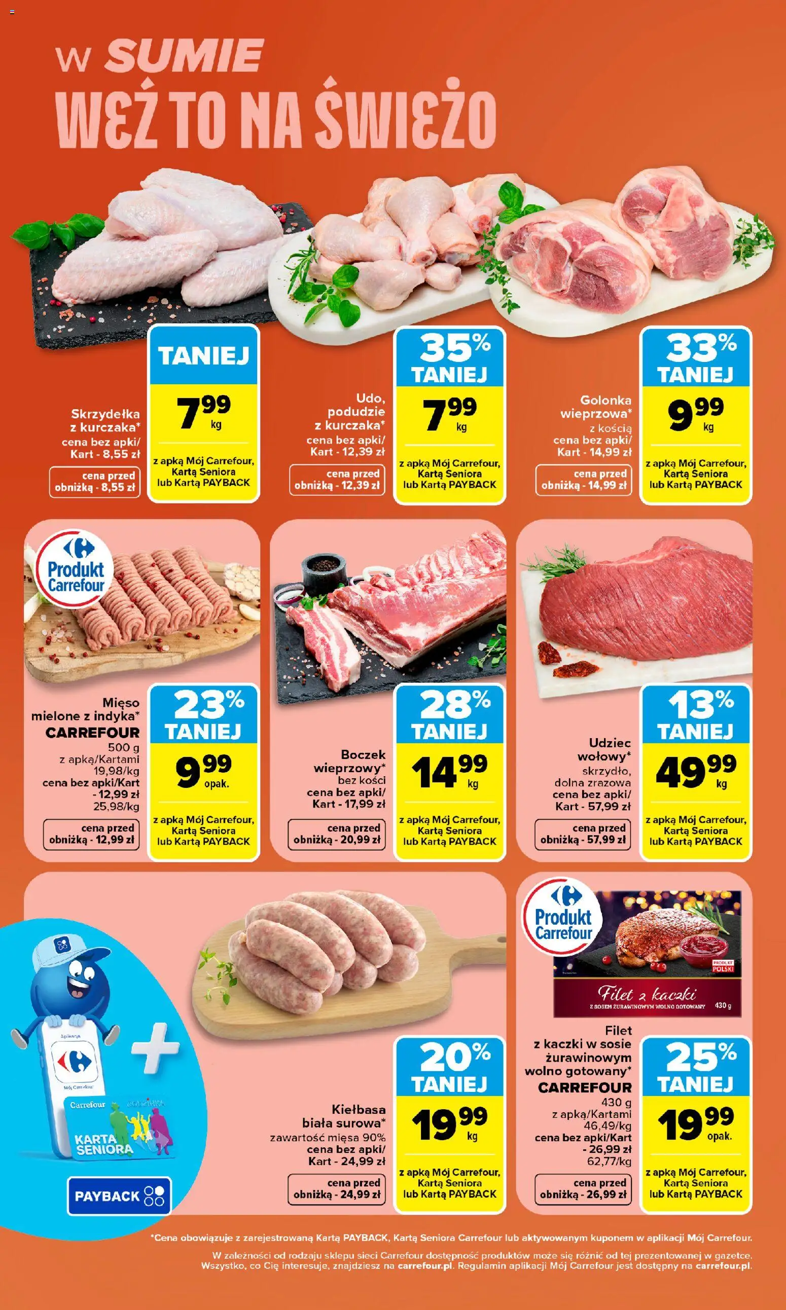 Carrefour gazetka - Weź to na świeżo od 19.10.2026 | Strona: 2 | Produkty: Golonka, Mięso mielone, Boczek, Skrzydełka