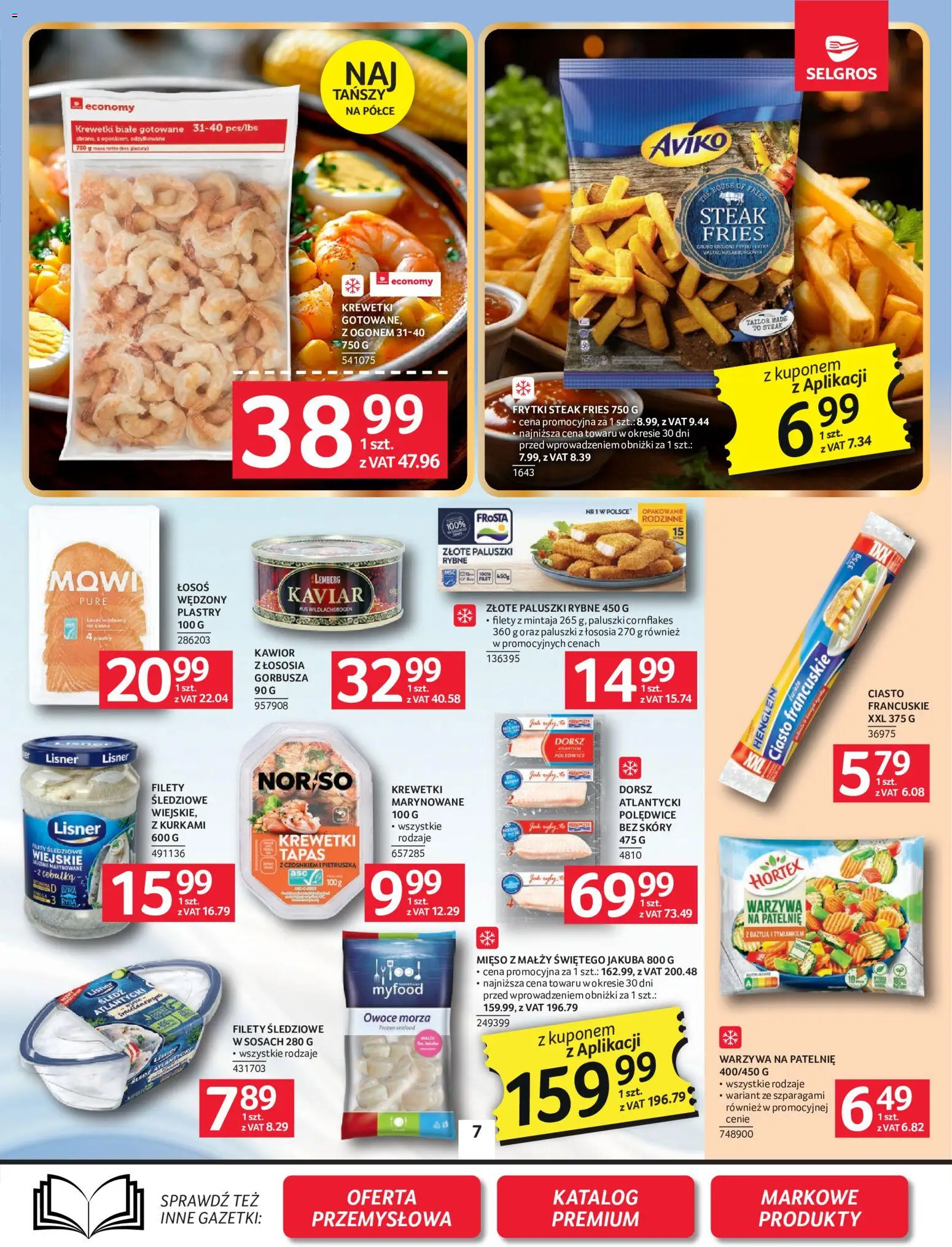 Selgros cash&carry gazetka od 02.06.2026 | Strona: 7 | Produkty: Łosoś, Krewetki białe, Frytki, Ryba