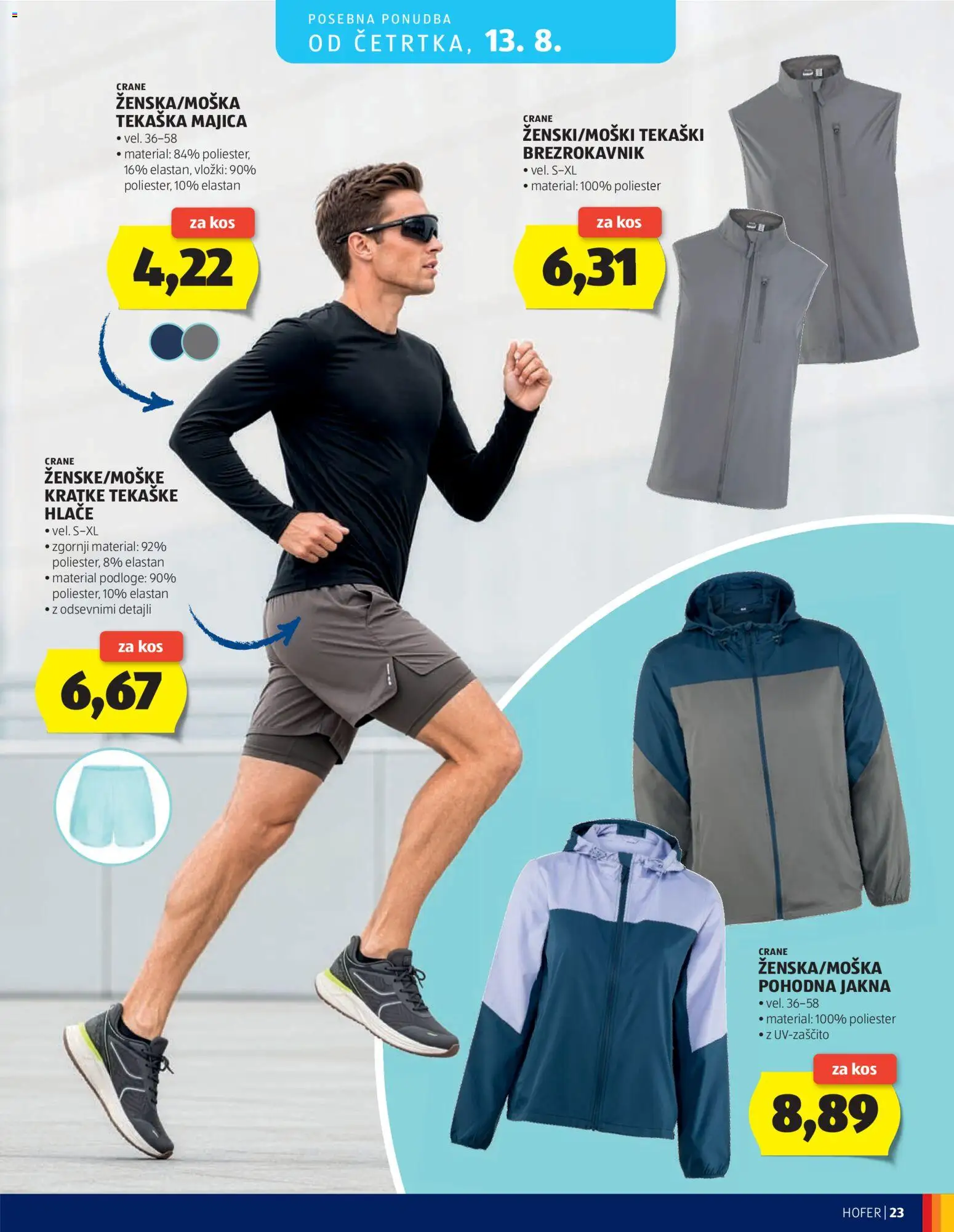 Novi Hofer katalog ponudbe – veljaven od 05.08.2026 | Stran: 23 | Izdelki: Vložki, Kos, Brezrokavnik, Jakna