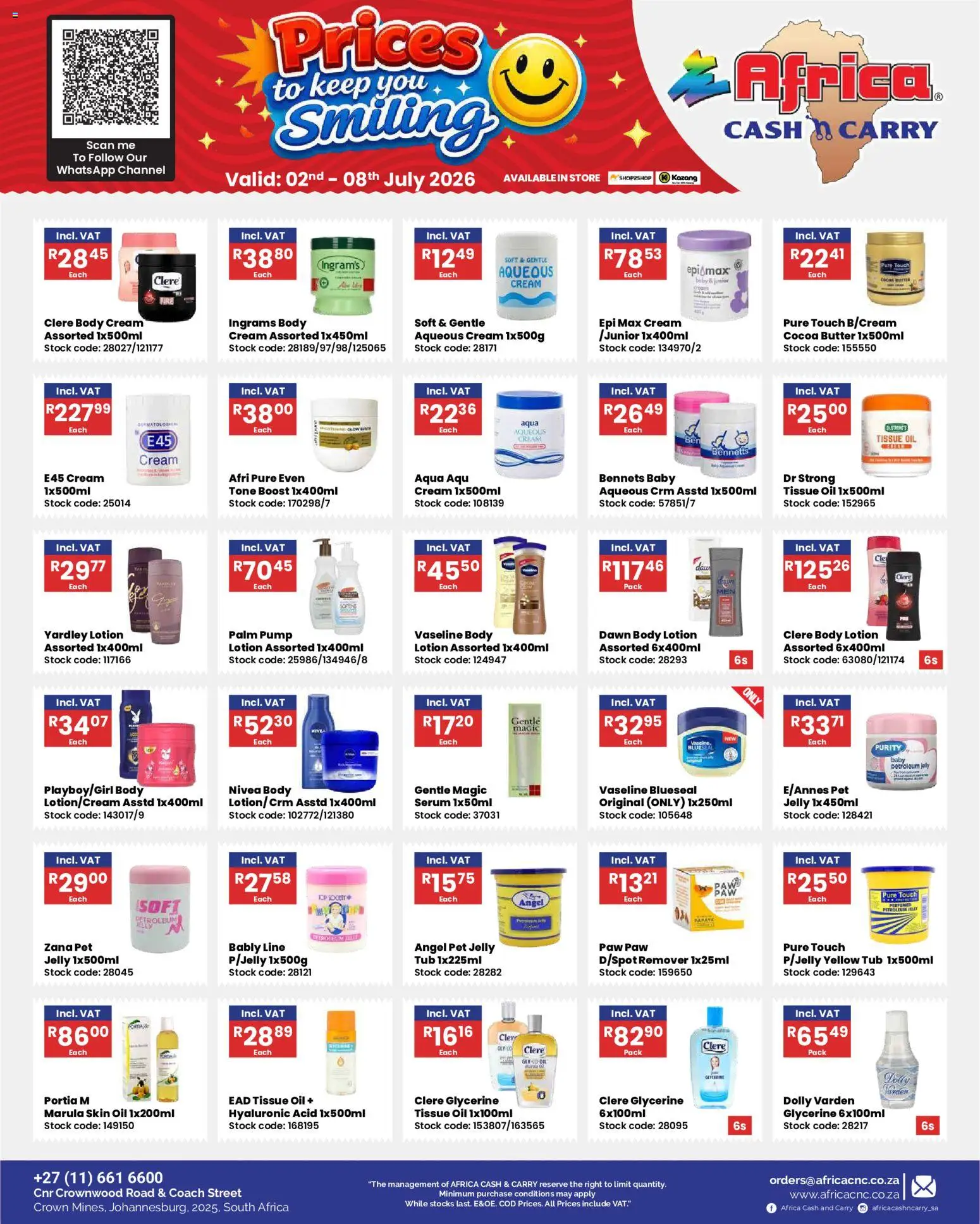 New Africa Cash & Carry catalogue – valid from 02/07/2026 | Page: 5 | Products: Serum, Cream, Body cream, Lotion
