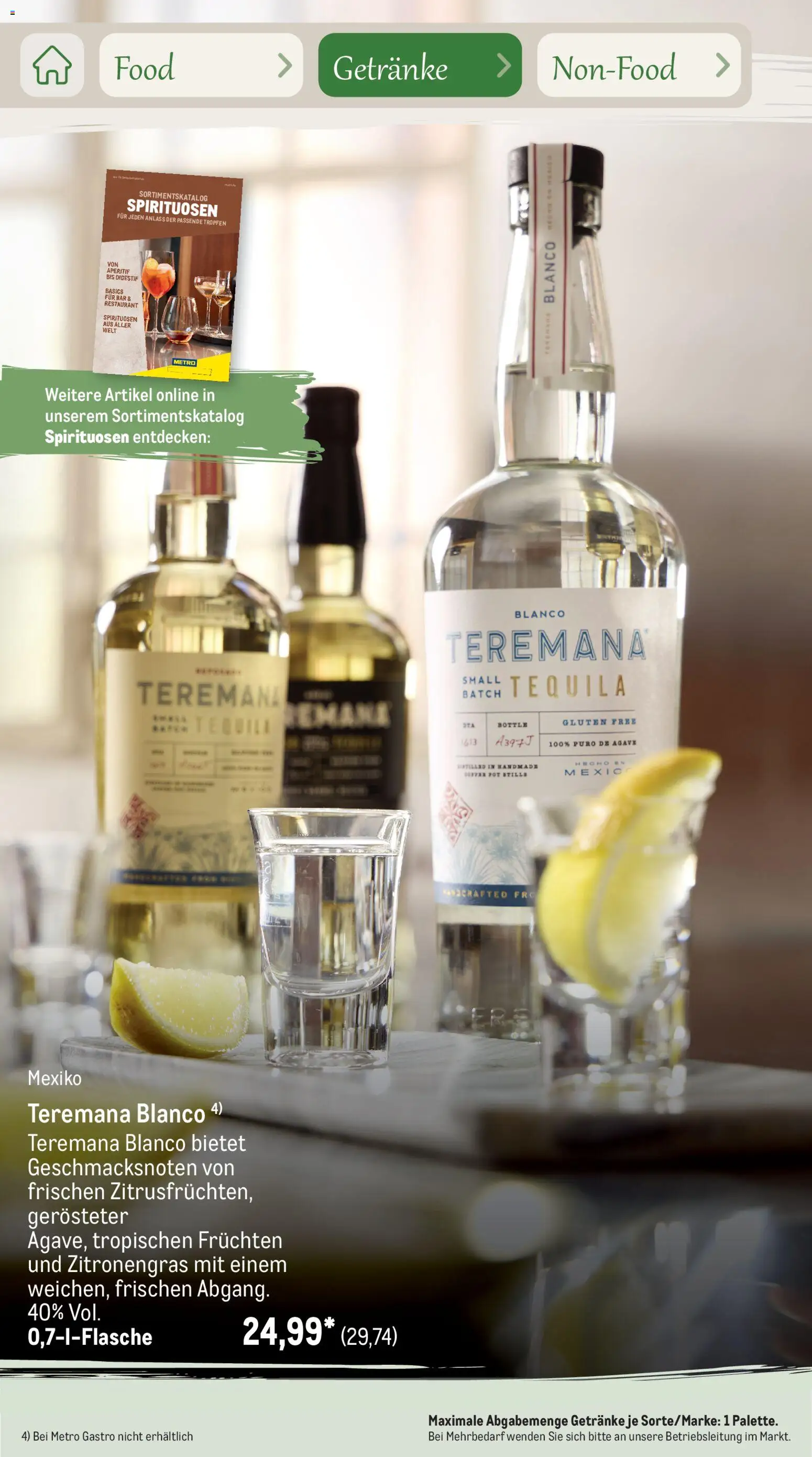 Metro Saisonkatalog Outdoor Dining – gültig ab 01.06.2026 | Seite: 86 | Produkte: Zitronengras, Tequila