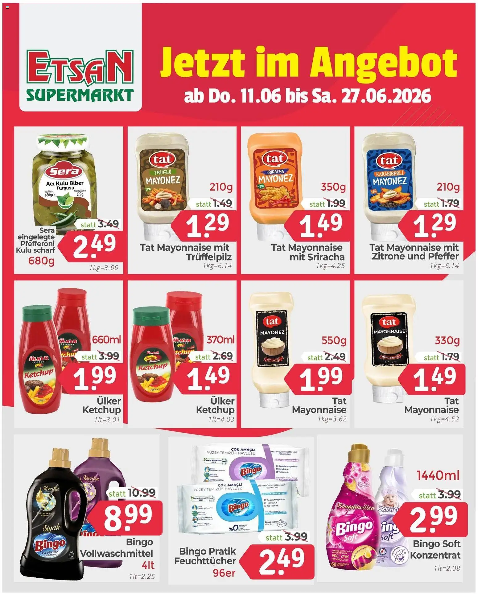 ETSAN Flugblatt gültig ab 11.06.2026 | Seite: 7 | Produkte: Ketchup, Mayonnaise, Pfeffer, Zitrone