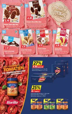 Barilla Spaghetti N° 5, 2 x 1 kg oder Barilla Penne Rigate N° 73, 2 x 1 kg, 2 x 1 kg oder 2 x 1 kg ab 11.06.2026 gültig | Seite: 6 | Produkte: Barilla, Glace, Tomaten, Pasta