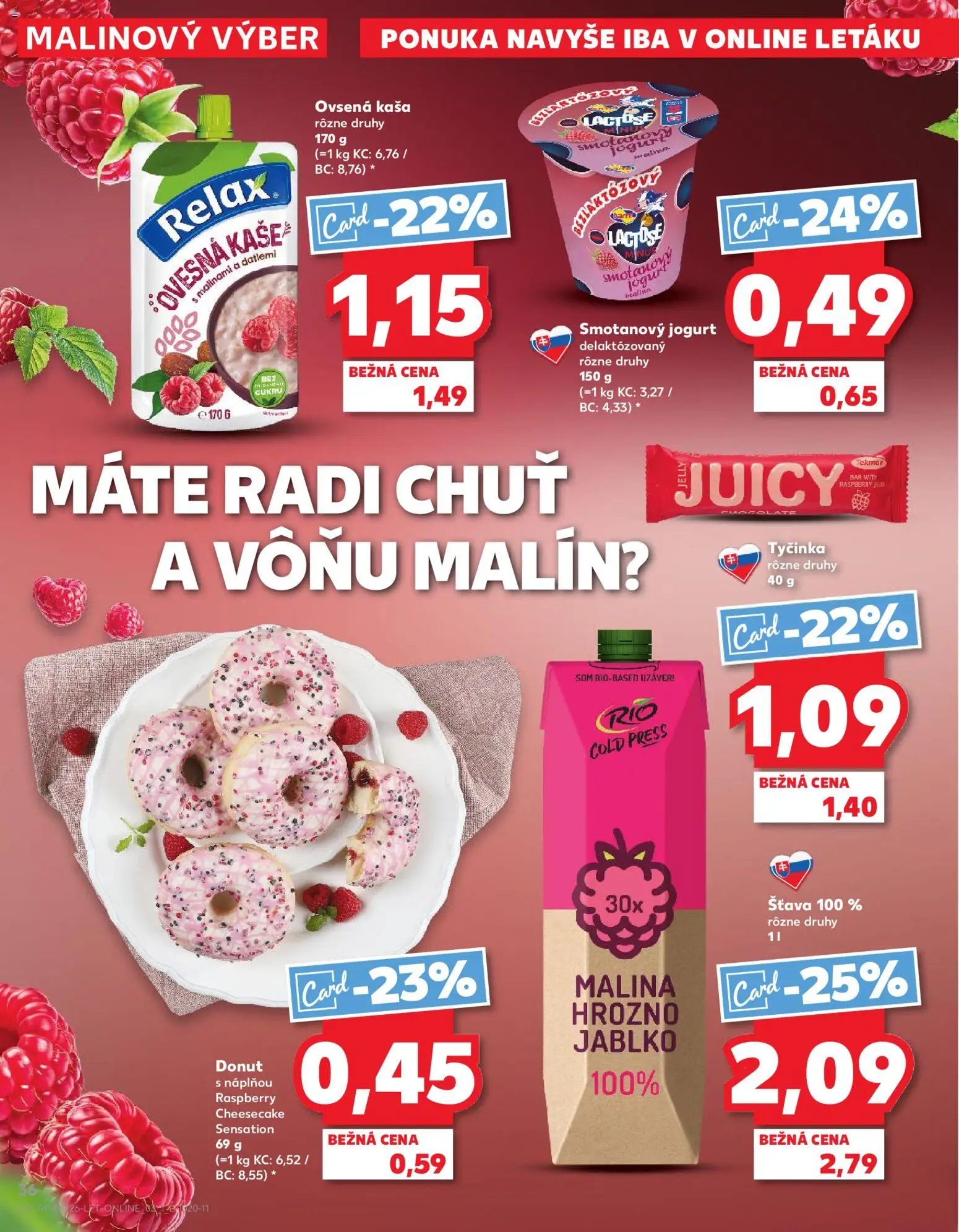 Nové Kaufland akcie – leták je platný od 25.06.2026 | Strana: 36 | Produkty: Jogurt, Donut, Hrozno