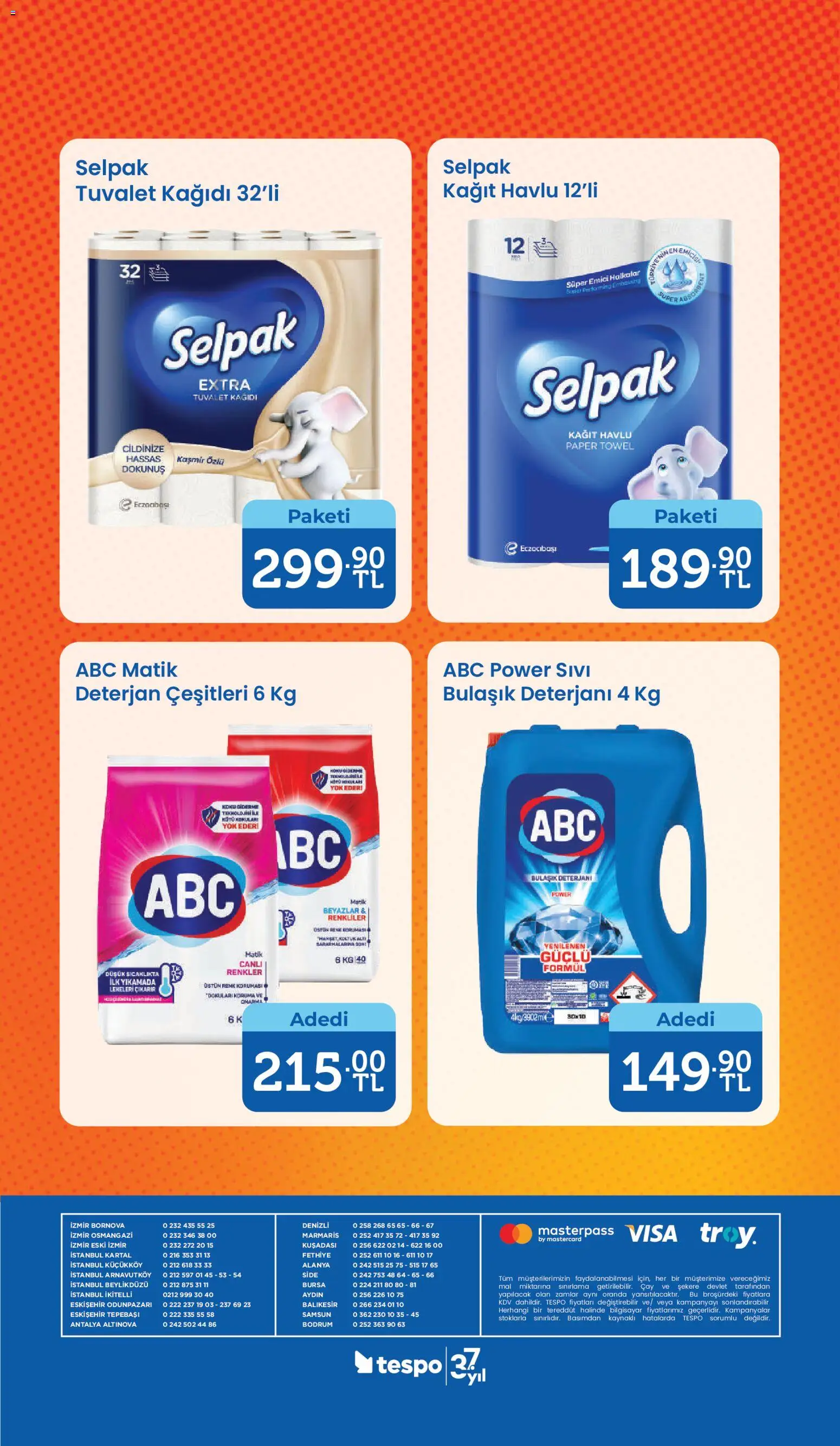 Tespo Katalog - 12 Ekim 2026 tarihinden itibaren geçerlidir | Sayfa: 16 | Ürünler: Tuvalet, Çay, Kağıt havlu, Tuvalet kağıdı