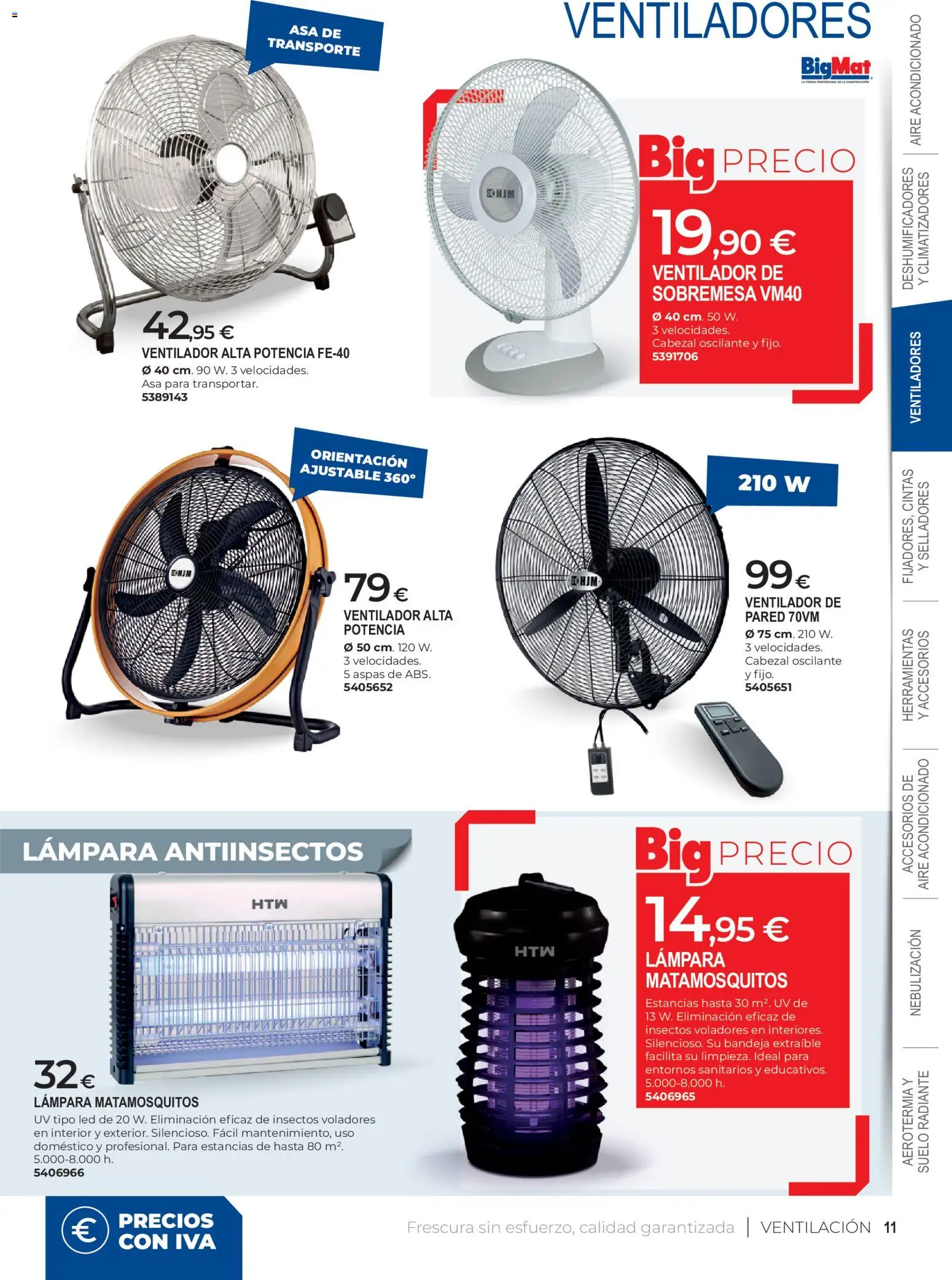 BigMat - Climatización 2026 │ válido desde el 25/05/2026 | Página: 11 | Productos: Herramientas, Aire acondicionado, Ventilador, Lámpara