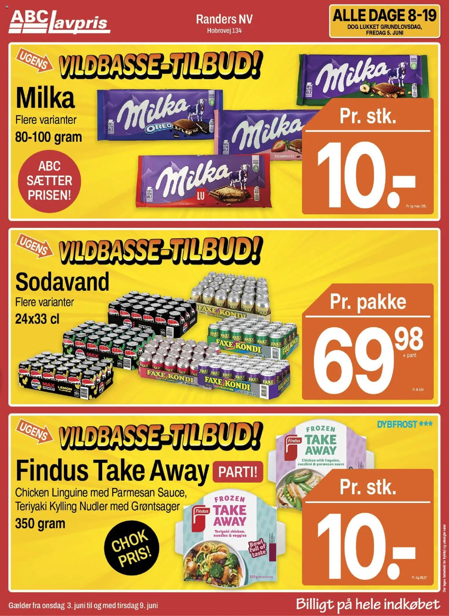 Abc Lavpris tilbudsavis – gyldig fra 03.06.2026 | Side: 1 | Produkter: Nudler, Faxe Kondi, Pepsi, Pepsi Max