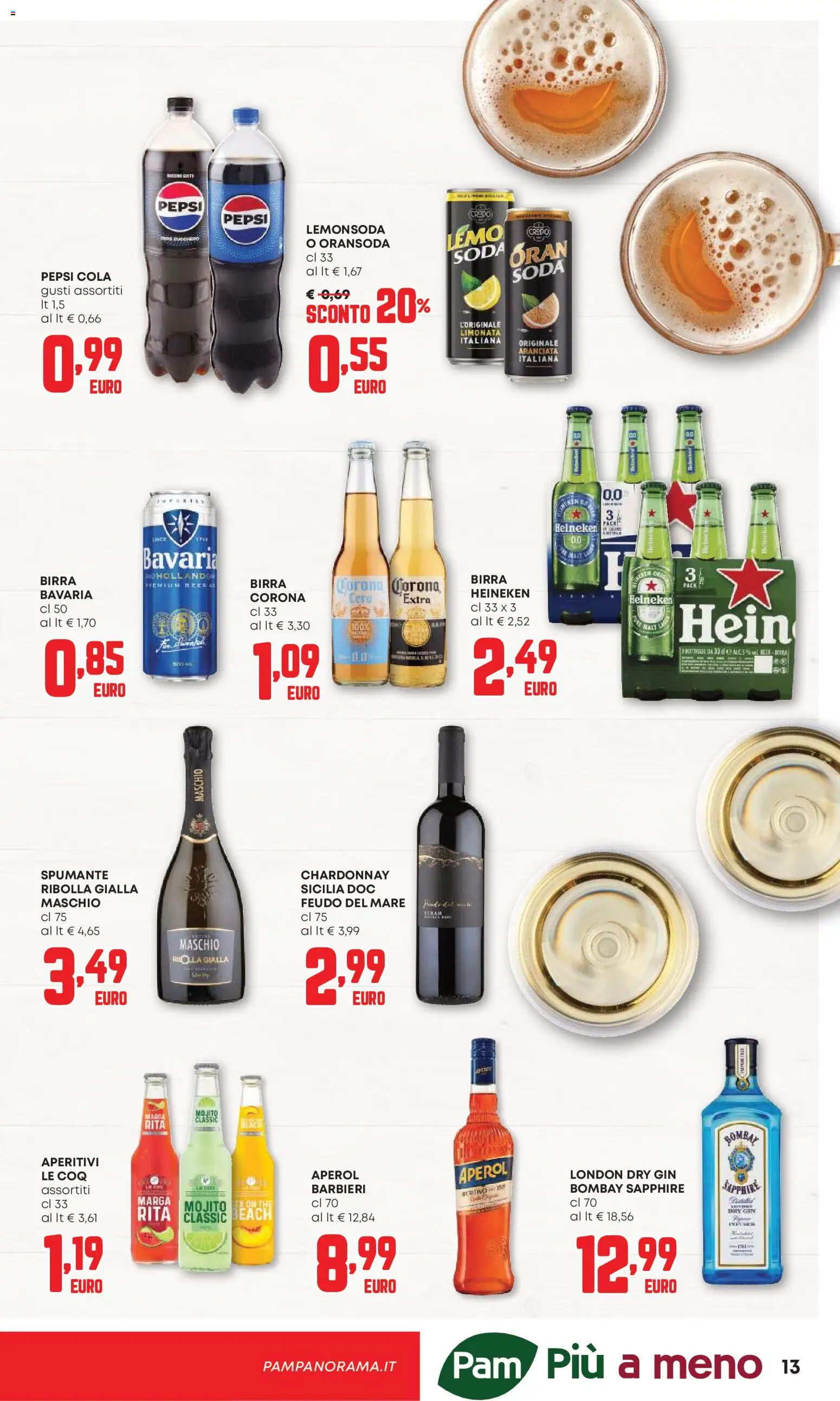 Volantino PAM del 04.06.2026 | Pagina: 13 | Prodotti: Birra, Gin, Spumante, Aperol