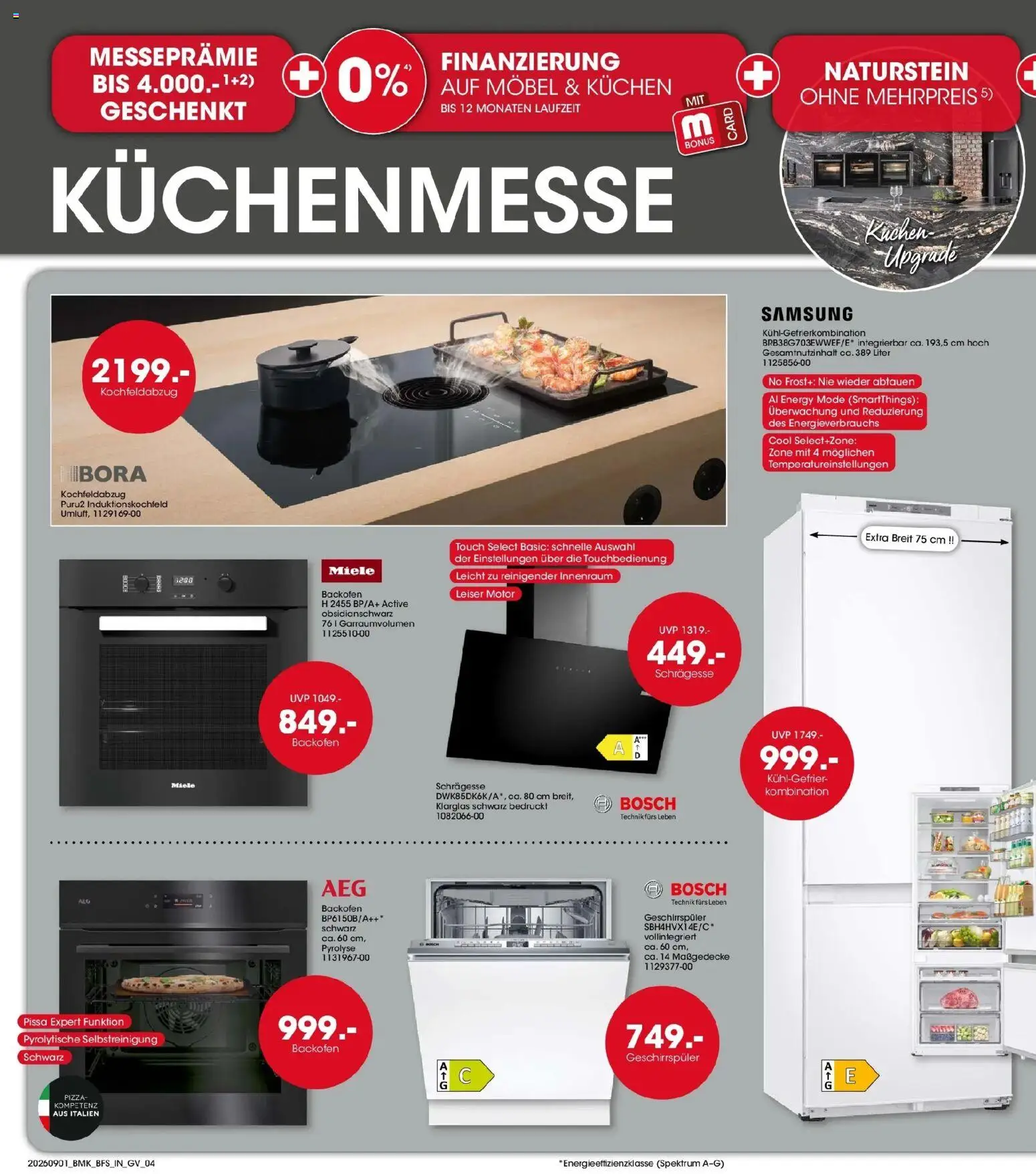 Möbel Martin Aktueller Prospekt (ab 01.09.2026) zum Blättern | Seite: 4 | Produkte: Geschirrspüler, Samsung, Backofen, Pizza