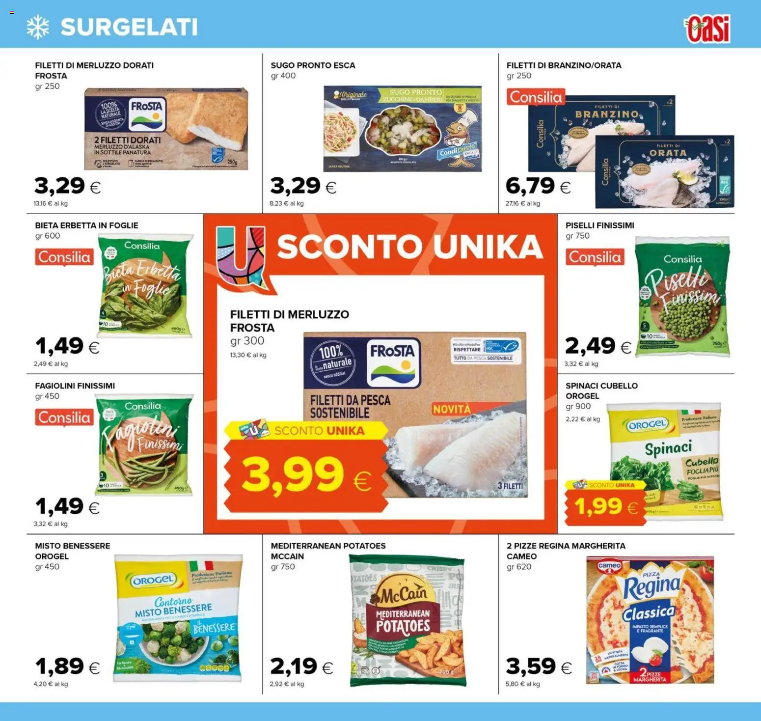 Volantino Oasi del 21/08/2026 | Pagina: 21 | Prodotti: Merluzzo d’Alaska, Impasto, Zucchine, Fagiolini