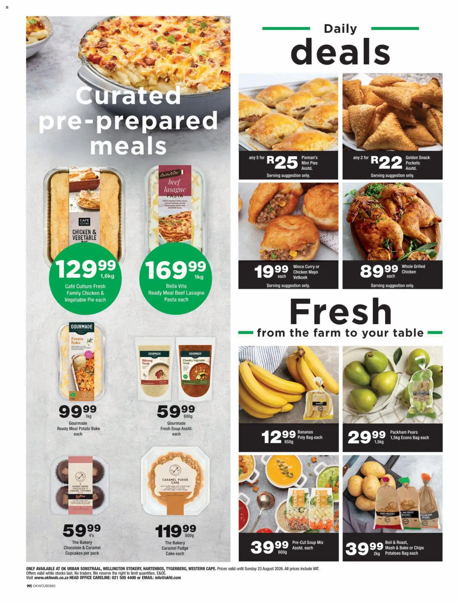 New OK Foods catalogue – valid from 12/08/2026 | Page: 2 | Products: Pears, Bag, Beef, Chips