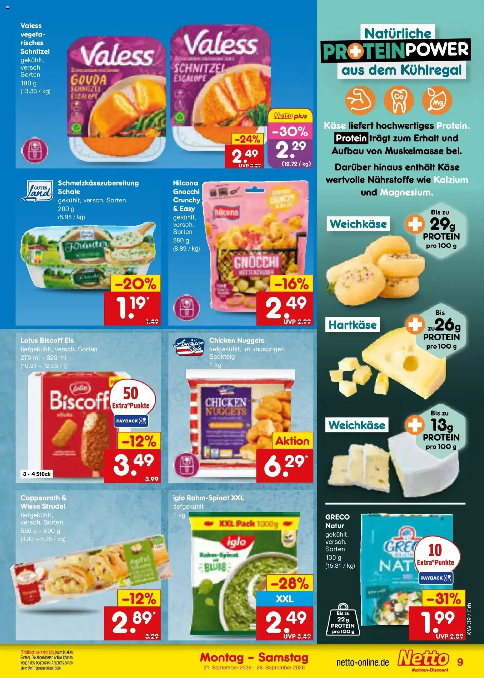 Netto Marken-Discount Prospekt München – gültig ab 21.09.2026 | Seite: 13 | Produkte: Gnocchi, Käse, Gouda, Eis