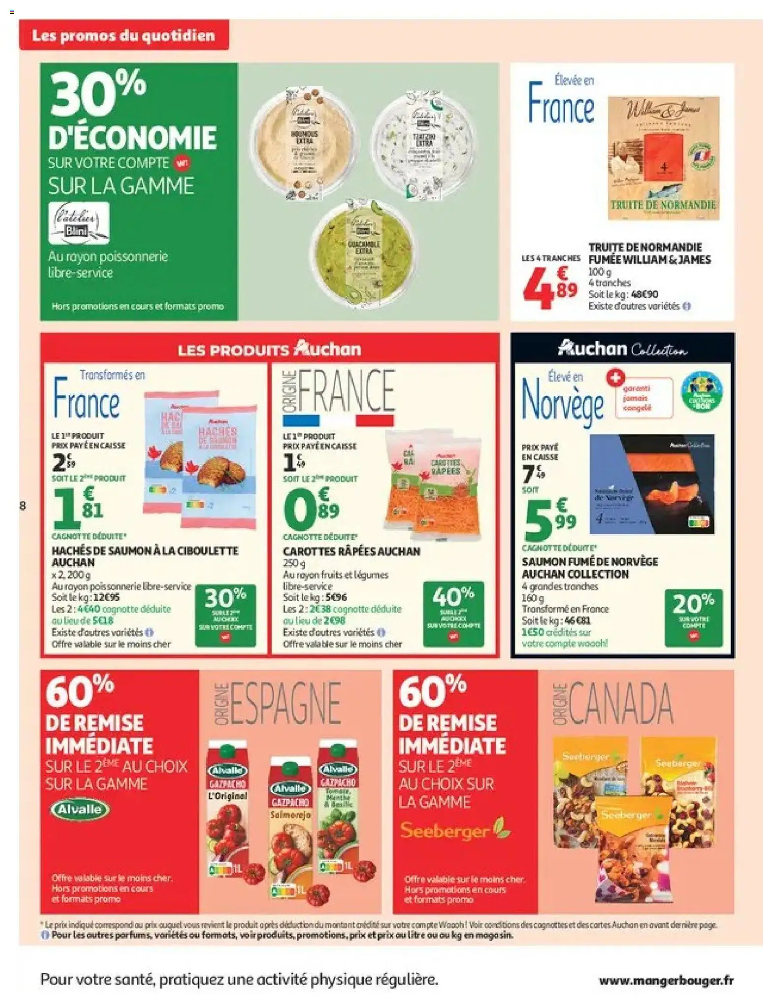 {H1} | Page: 8 | Produits: Truite, Saumon fumé, Fruits, Blini