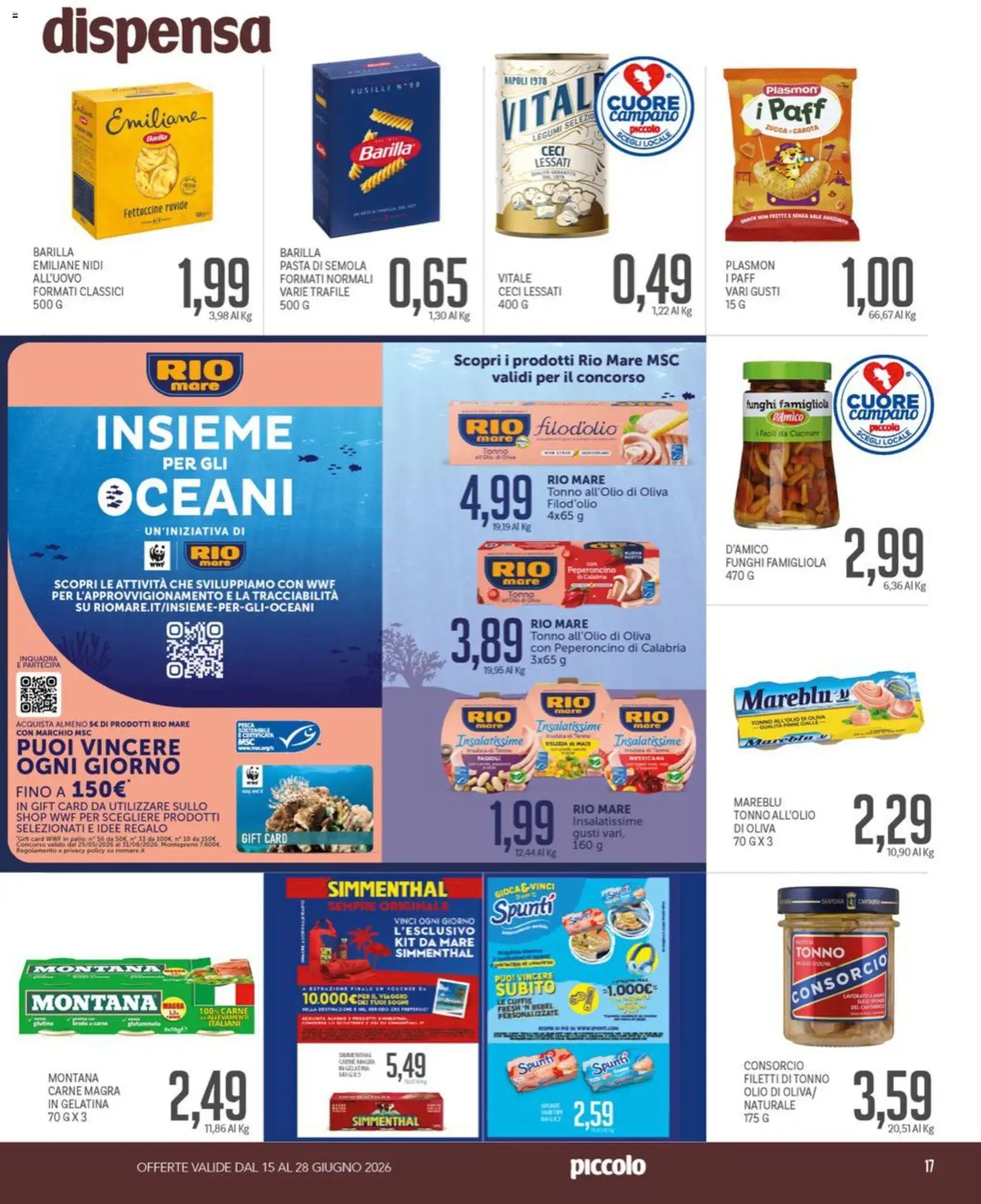Volantino Piccolo del 15.06.2026 | Pagina: 17 | Prodotti: Ceci, Sale, Zucca, Cuffie