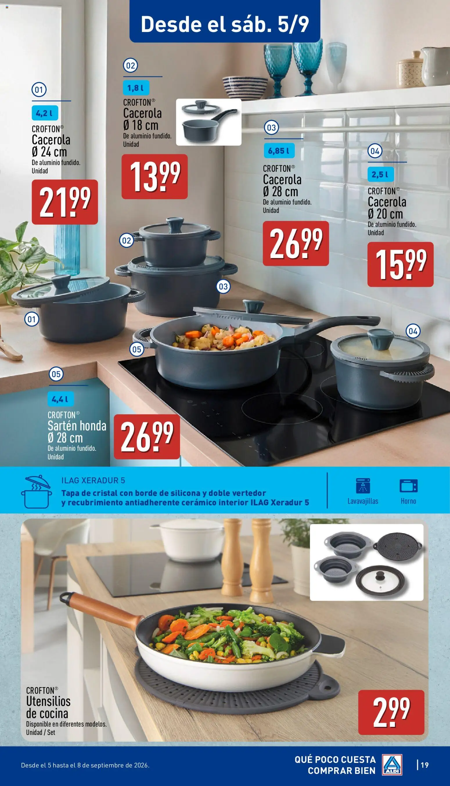 Aldi folleto Baleares │ válido desde el 31/08/2026 | Página: 19 | Productos: Pan, Horno, Cocina, Lavavajillas
