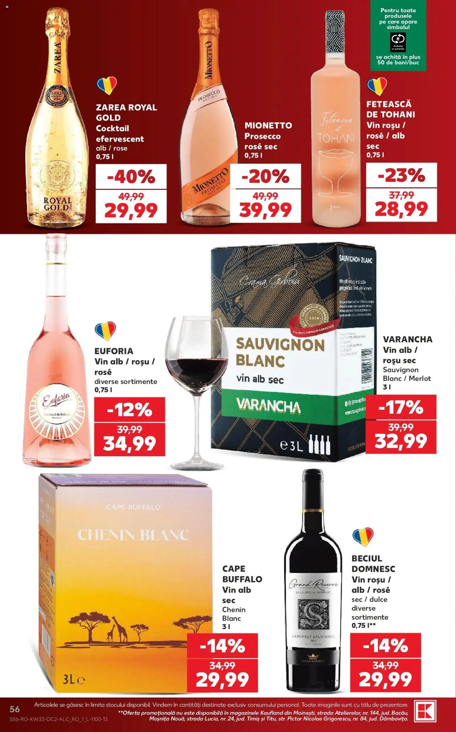 Kaufland Ploiești 12.08.2026 - Revista si Oferta | Pagină: 56 | Produse: Vin rosu, Prosecco, Vin, Sauvignon
