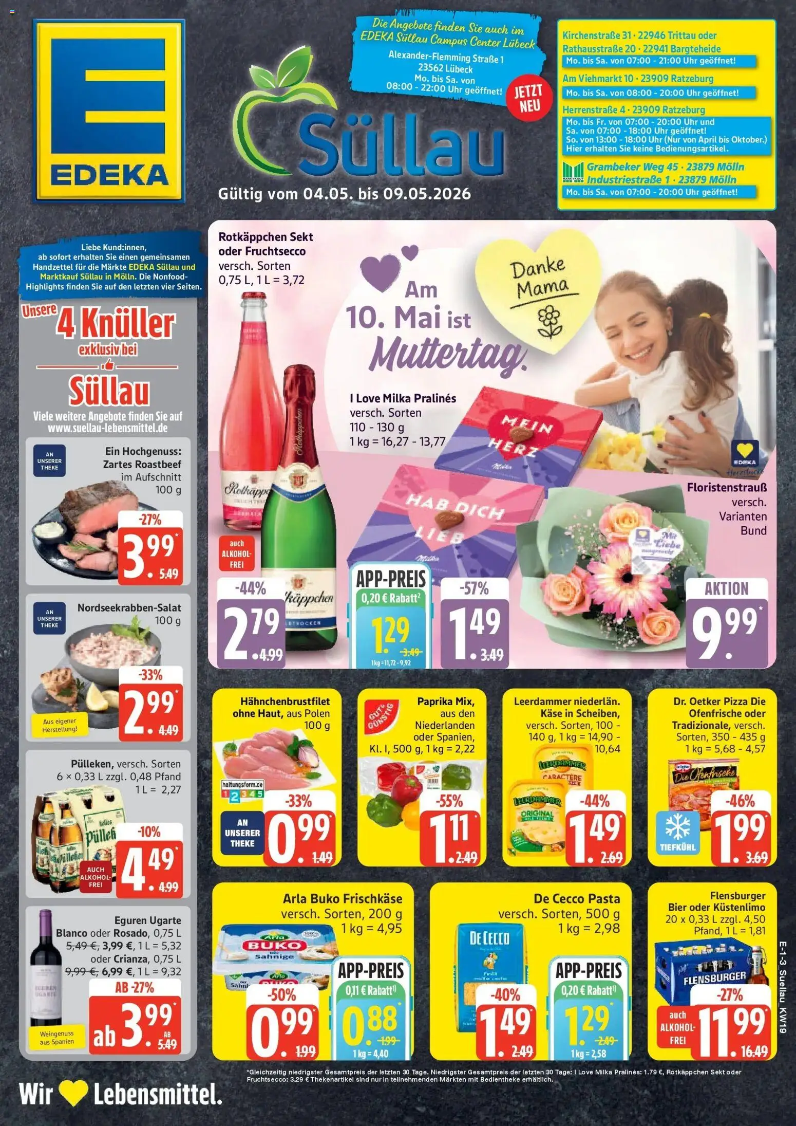 Marktkauf Prospekt Mölln	 – gültig ab 04.05.2026 | Seite: 1 | Produkte: Käse, Leerdammer, Flensburger, Fruchtsecco
