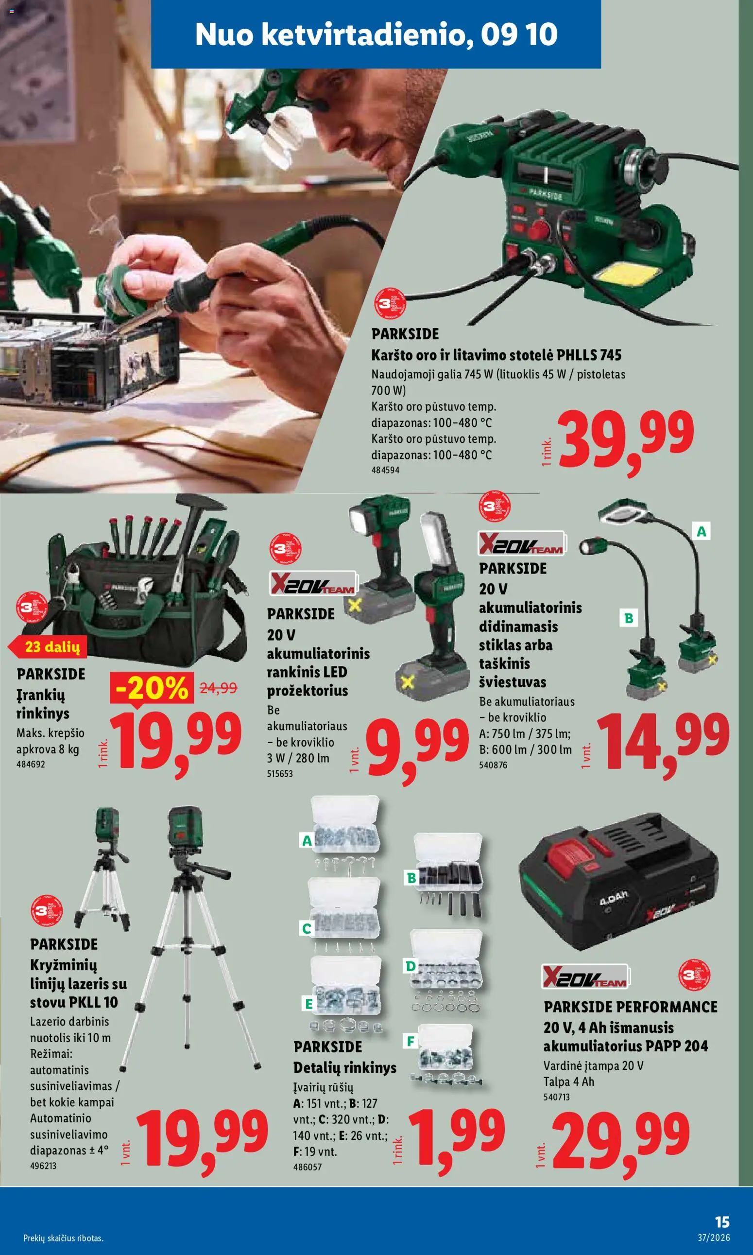 LIDL akcijos nuo 2026.09.07 | Puslapis: 15 | Prekių: Akumuliatorius