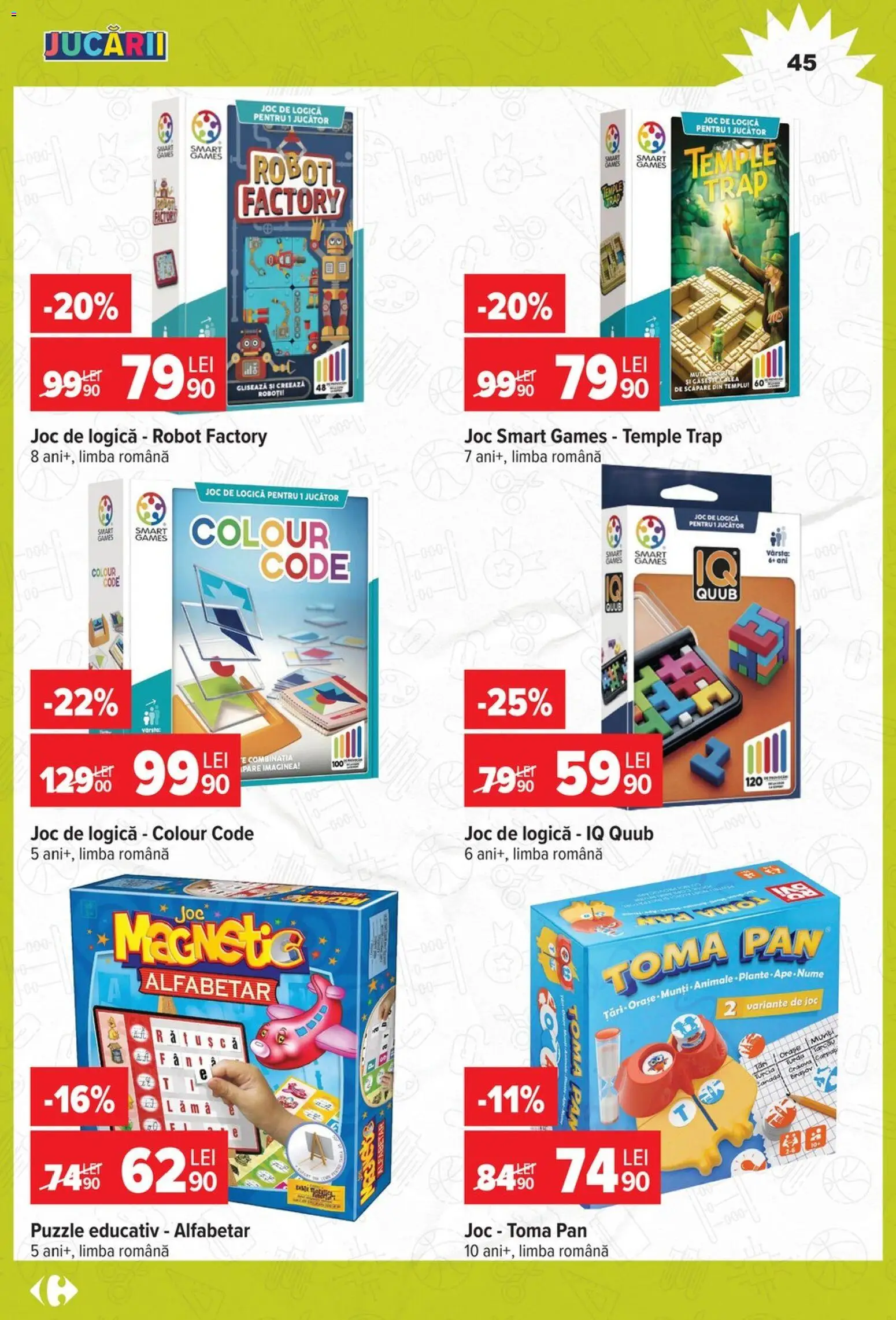 Noul catalog Carrefour – valabil de la 12.08.2026 | Pagină: 45 | Produse: Joc, Robot