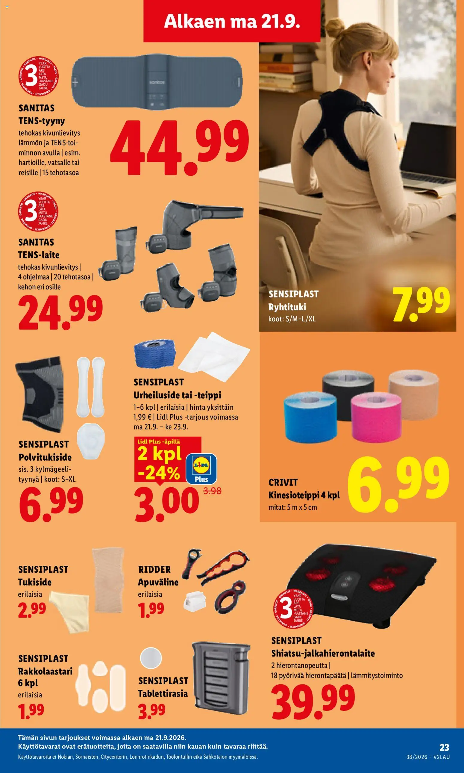 Lidl tarjoukset - Rovaniemi – voimassa 21/09/2026 alkaen | Sivu: 13 | Tuotteet: Rakkolaastari, Teippi