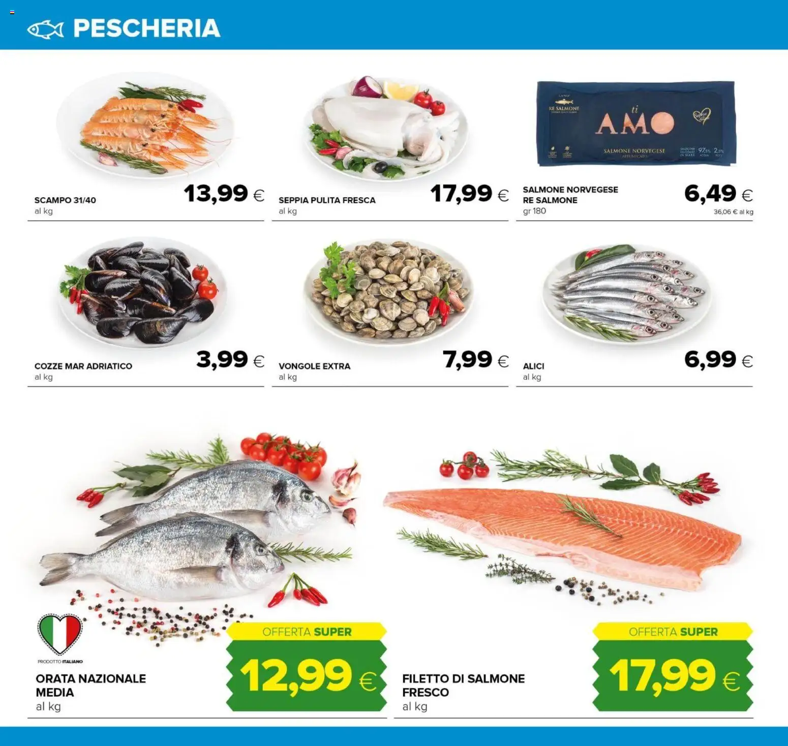 Volantino Oasi del 07.05.2026 | Pagina: 12 | Prodotti: Salmone, Cozze, Vongole, Orata