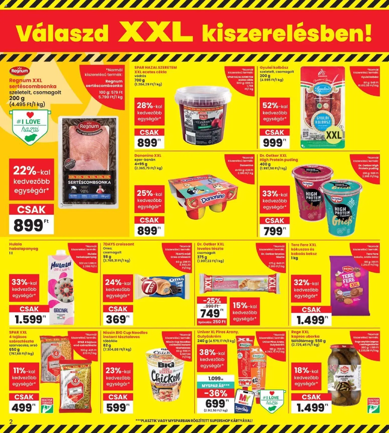 Interspar akciós ujság - amely érvényes a következő dátumtól: 2026.09.24. | Oldal: 2 | Termékek: Piros Arany, Protein puding, Oreo, Univer