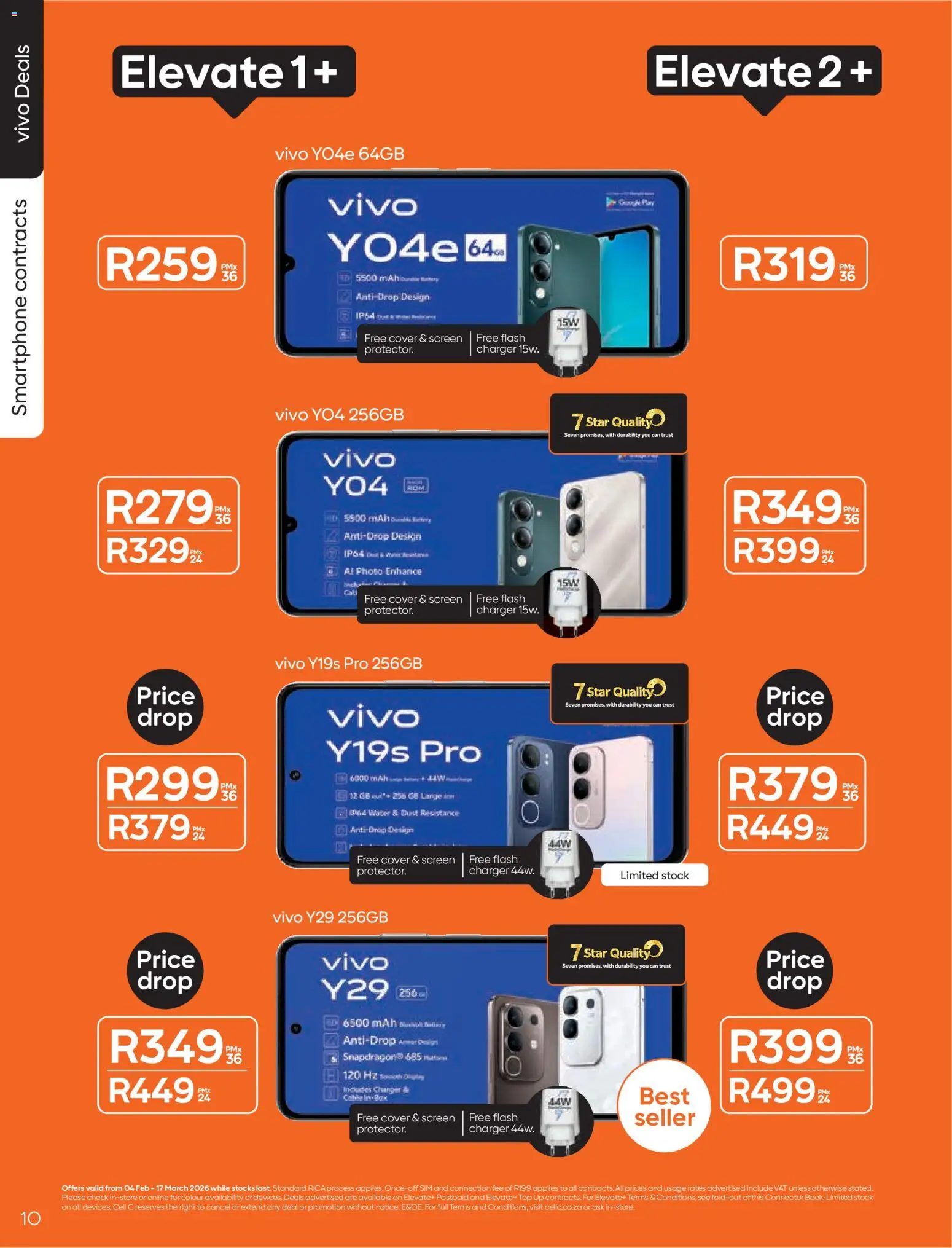 New Cell C catalogue – valid from 04/02/2026 | Page: 12 | Products: Cable, Charger, Stock, Water