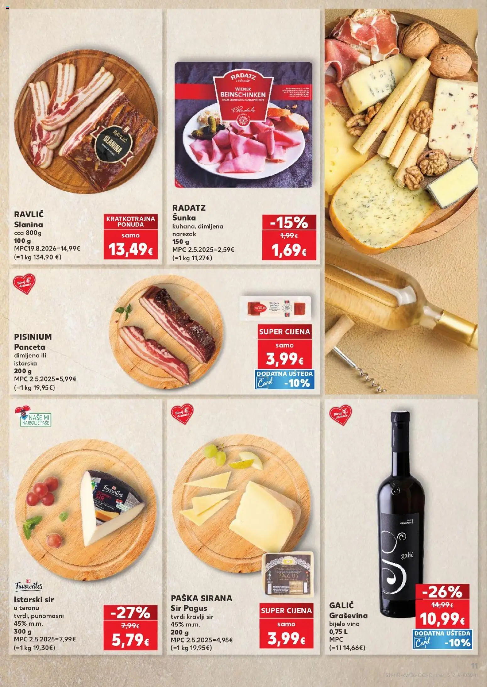 Kaufland katalog | vrijedi od 02.09.2026 | Stranica: 11 | Proizvodi: Sir, Šunka, Narezak, Slanina