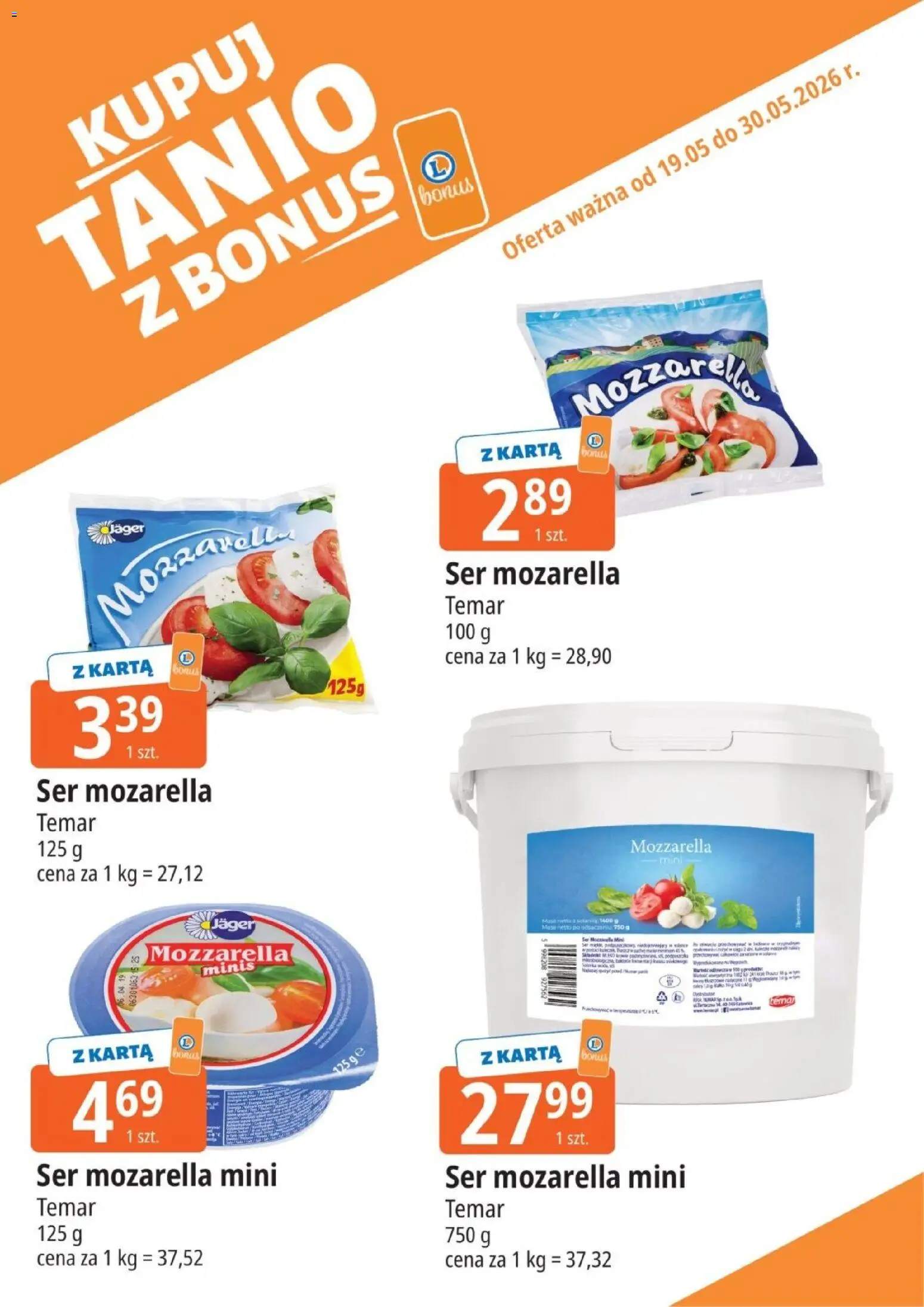 E.Leclerc gazetka - Kupony dodatkowe od 19.05.2026 | Strona: 2 | Produkty: Karta, Ser, Mozzarella