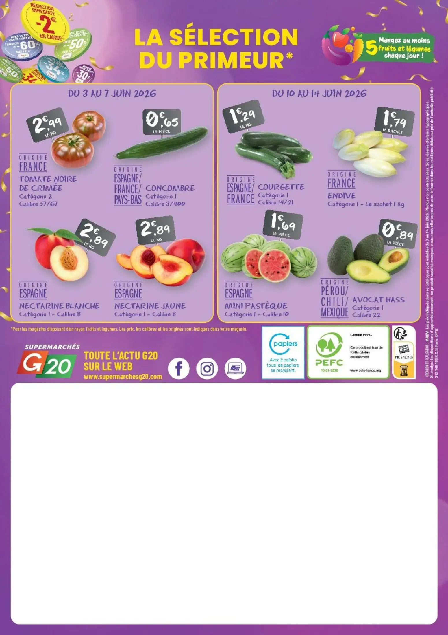 {H1} | Page: 25 | Produits: Concombre, Nectarine, Avocat hass, Endive