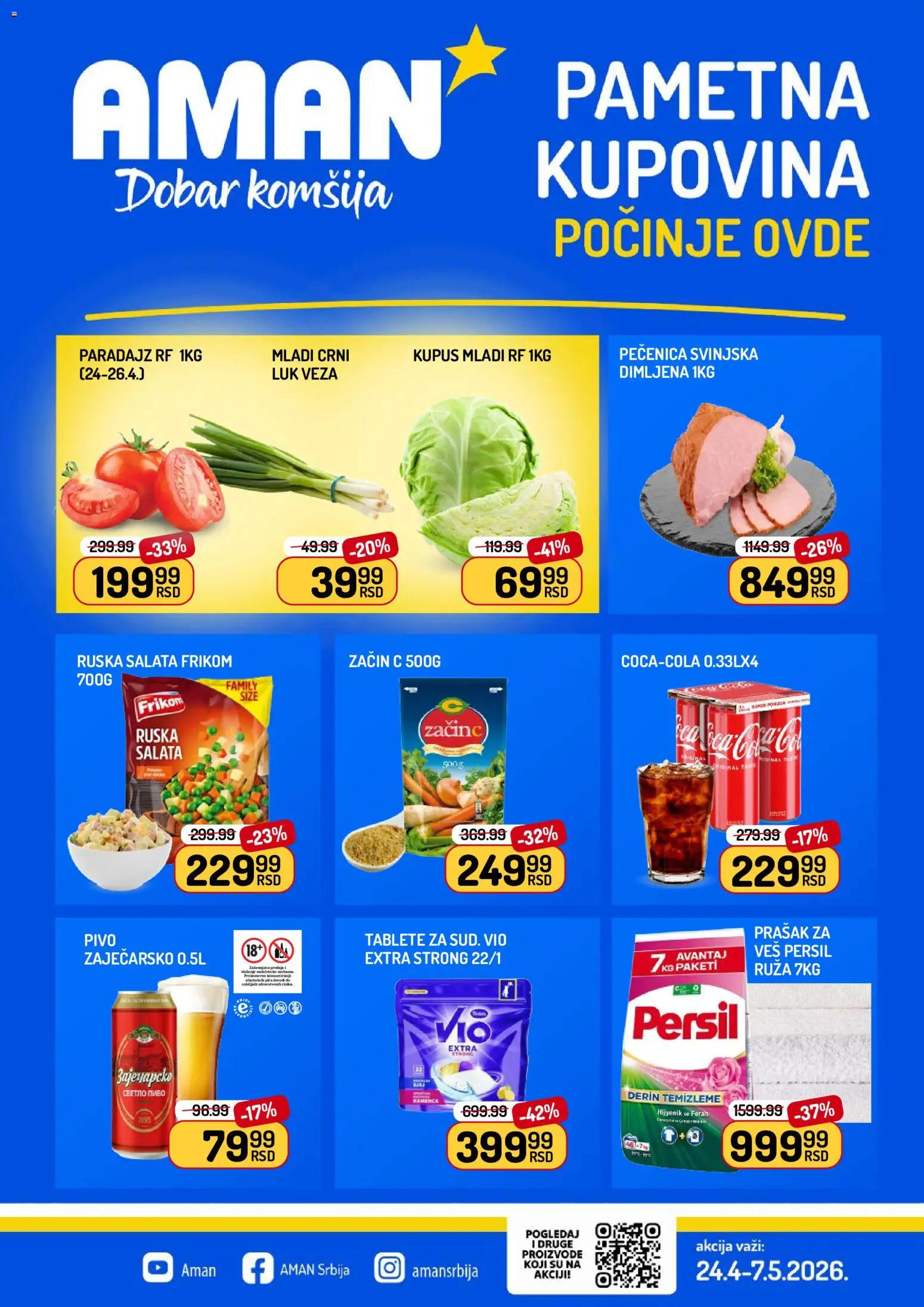 Aman katalog - važi od 24.04.2026 | Strana: 1 | Proizvode: Ruska salata, Mandarina, Salata, Persil
