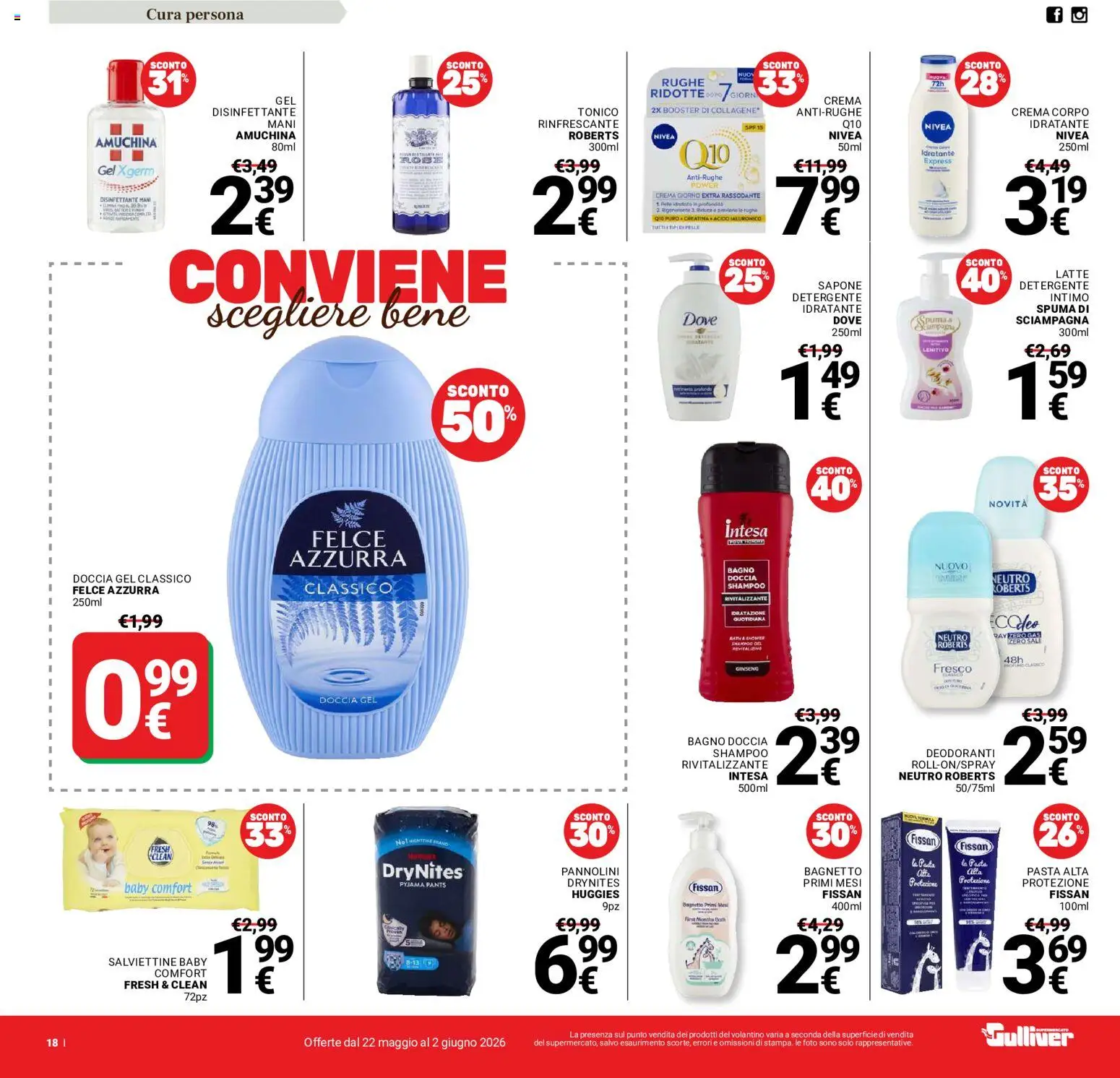 Volantino Gulliver del 22.05.2026 | Pagina: 18 | Prodotti: Sapone, Detergente, Intimo, Doccia