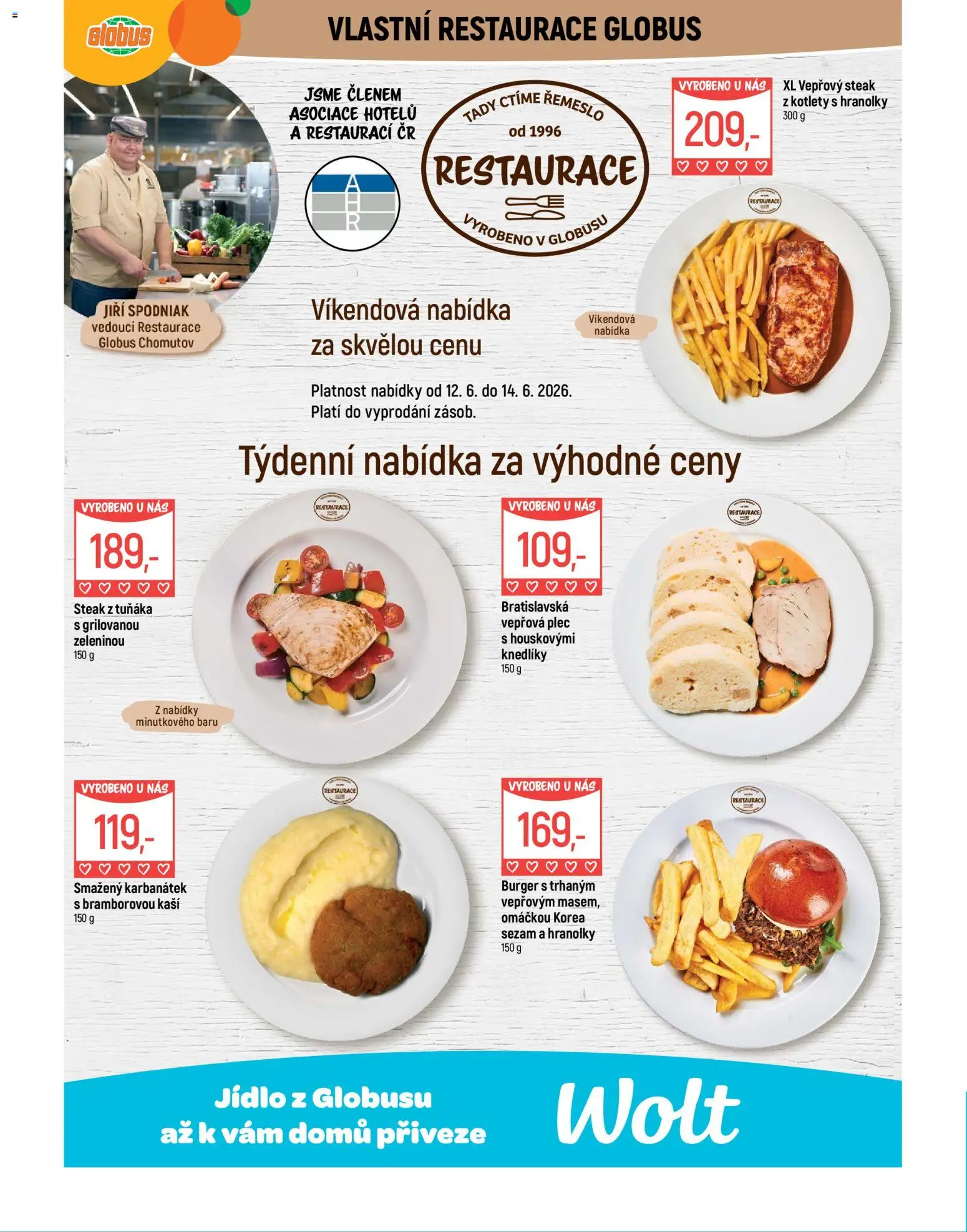 Globus leták - Chomutov od 10.06.2026 | Strana: 5 | Produkty: Globus, Hranolky, Steak, Vepřová plec