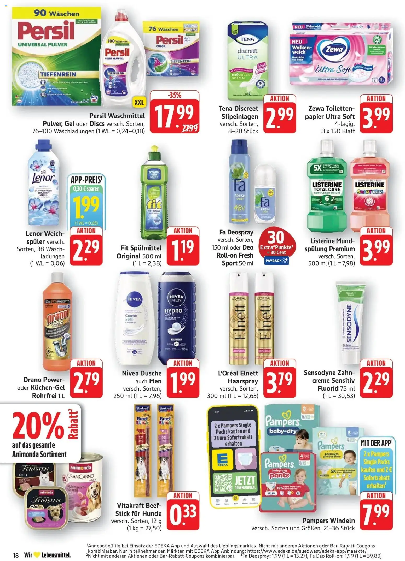 Edeka Prospekt Eislingen (ab 31.08.2026) » Angebote Online | Seite: 18 | Produkte: Pampers, Zewa, Creme, Persil