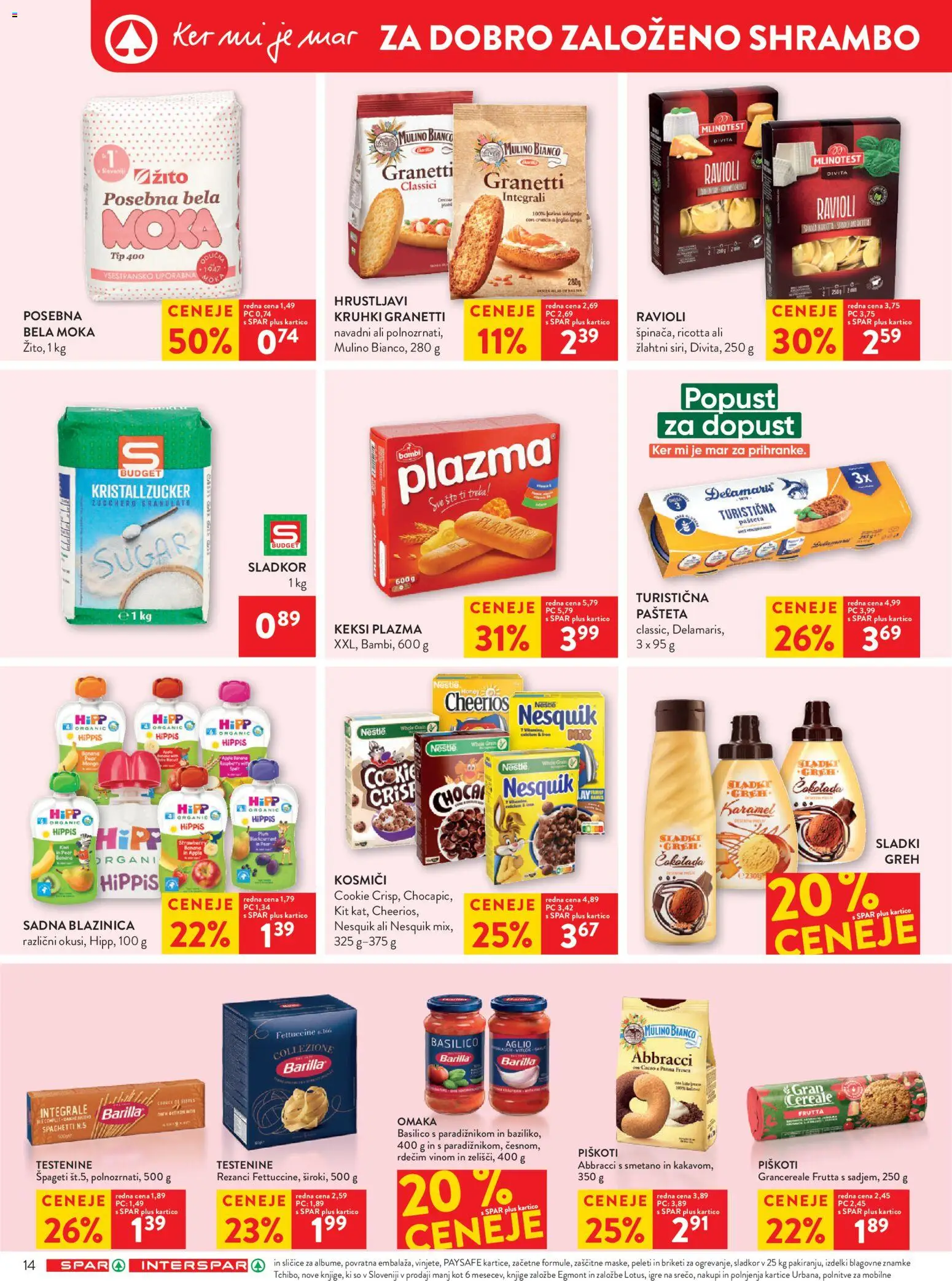 Novi Spar katalog ponudbe – veljaven od 22.07.2026 | Stran: 20 | Izdelki: Keksi, Moka, Cokolada, Omaka